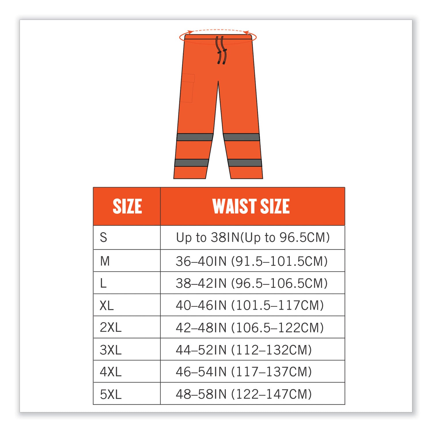 ergodyne® GloWear 8915 Class E Hi-Vis Rain Pants, 5X-Large, Orange