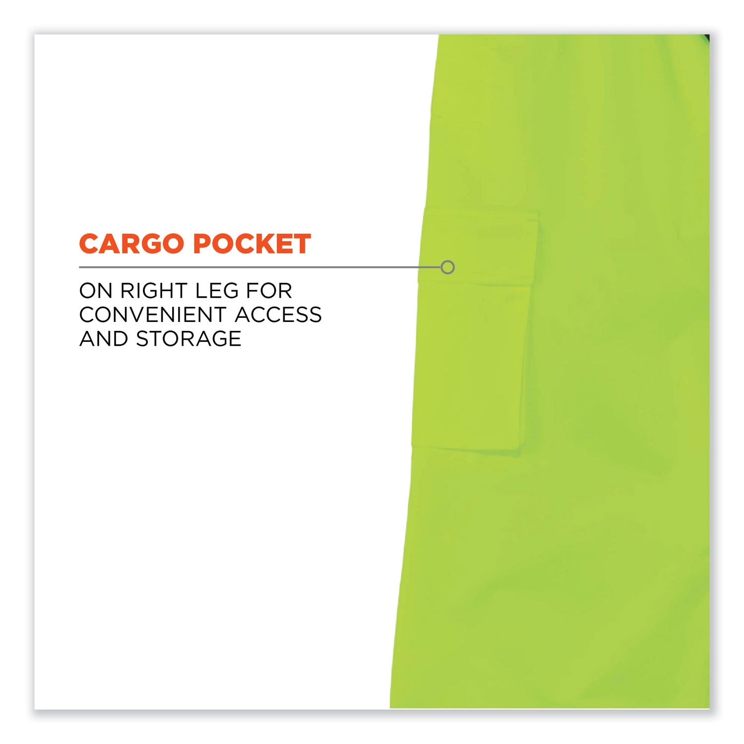 ergodyne® GloWear 8915 Class E Hi-Vis Rain Pants, Large, Lime