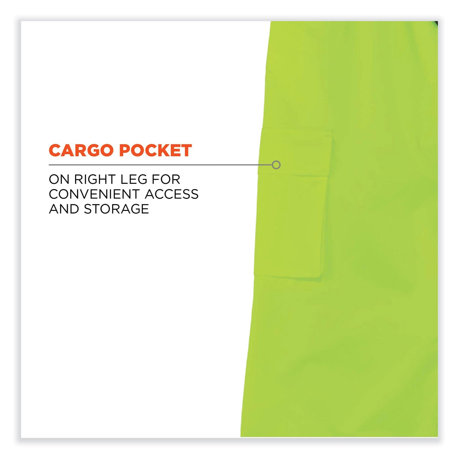 ergodyne® GloWear 8915 Class E Hi-Vis Rain Pants, X-Large, Lime