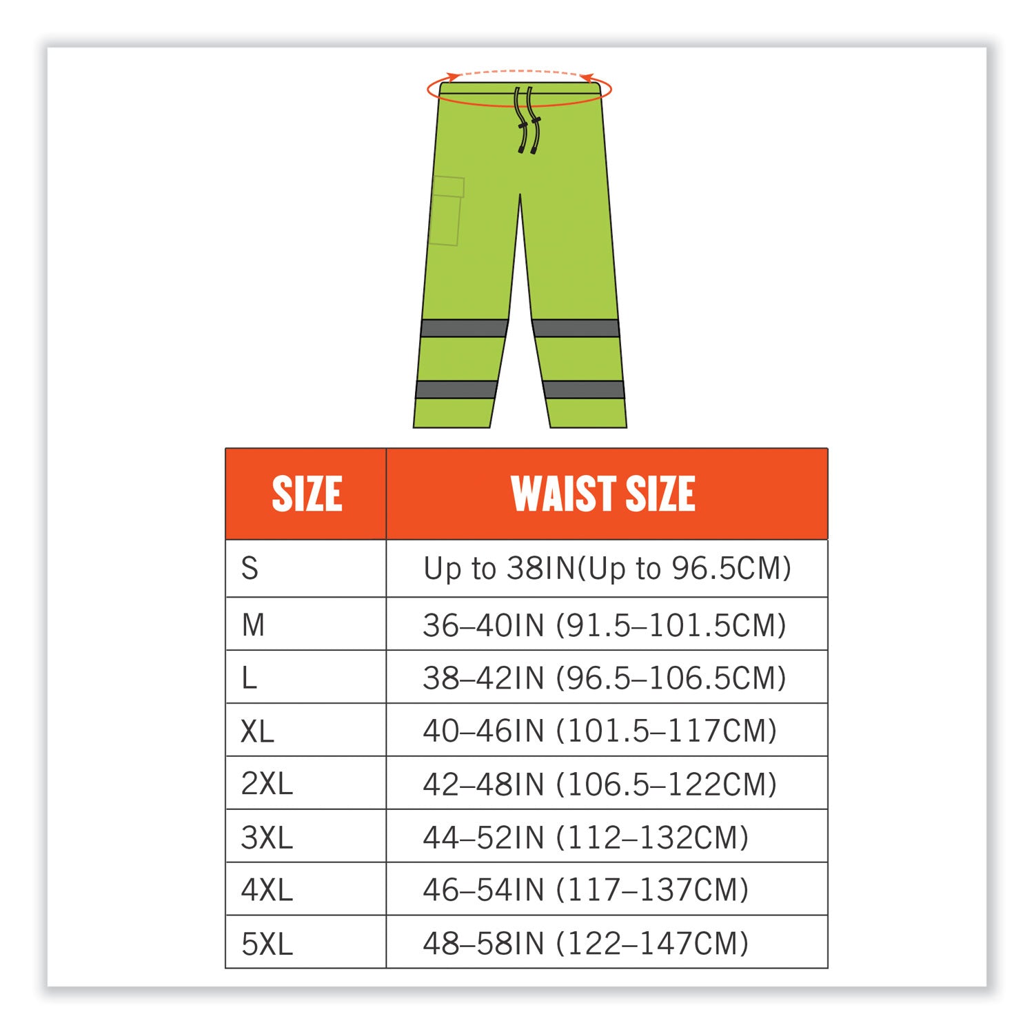 ergodyne® GloWear 8915 Class E Hi-Vis Rain Pants, 3X-Large, Lime