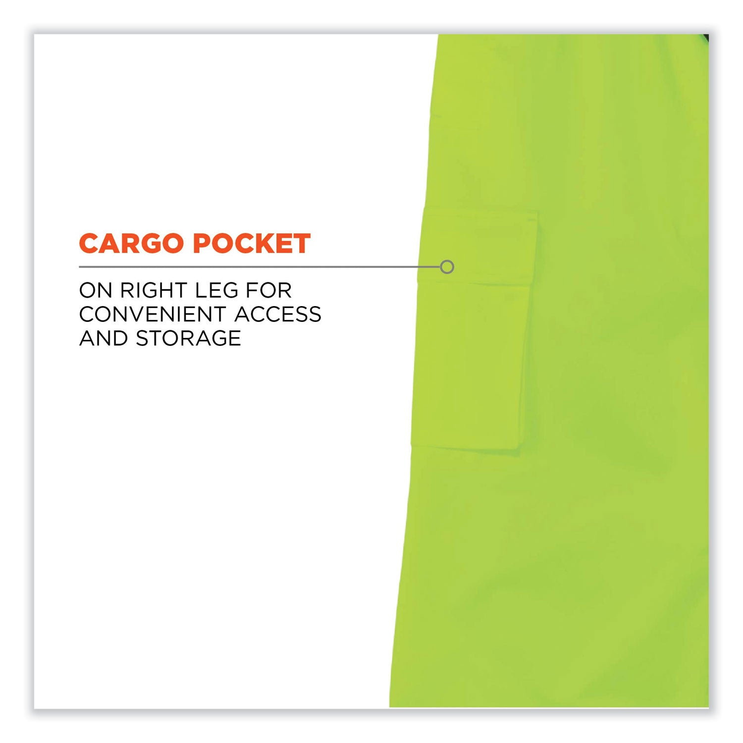 ergodyne® GloWear 8915 Class E Hi-Vis Rain Pants, 4X-Large, Lime