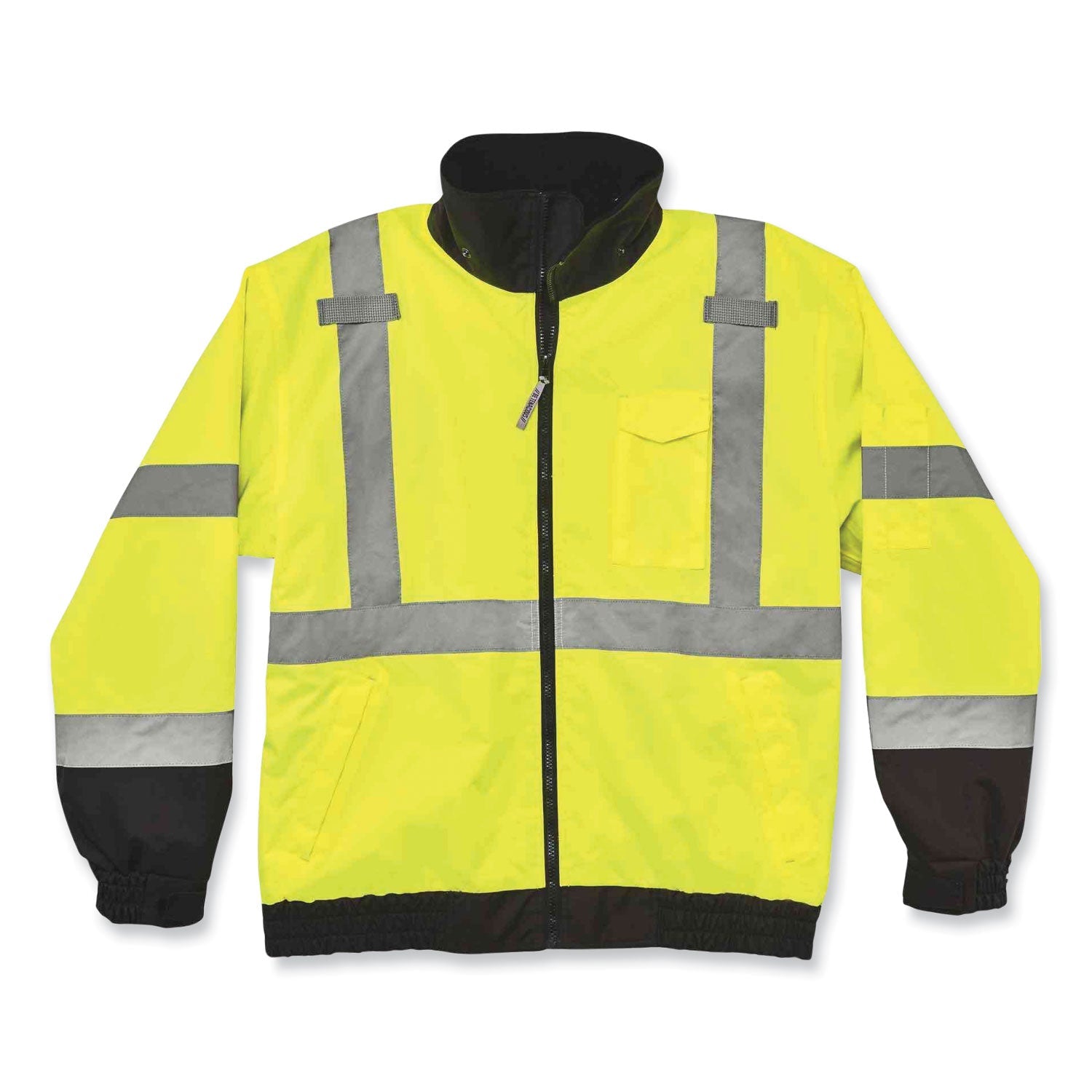 ergodyne® GloWear 8379 Class 3 Hi-Vis Fleece Lined Bomber Jacket, Lime, 5X-Large