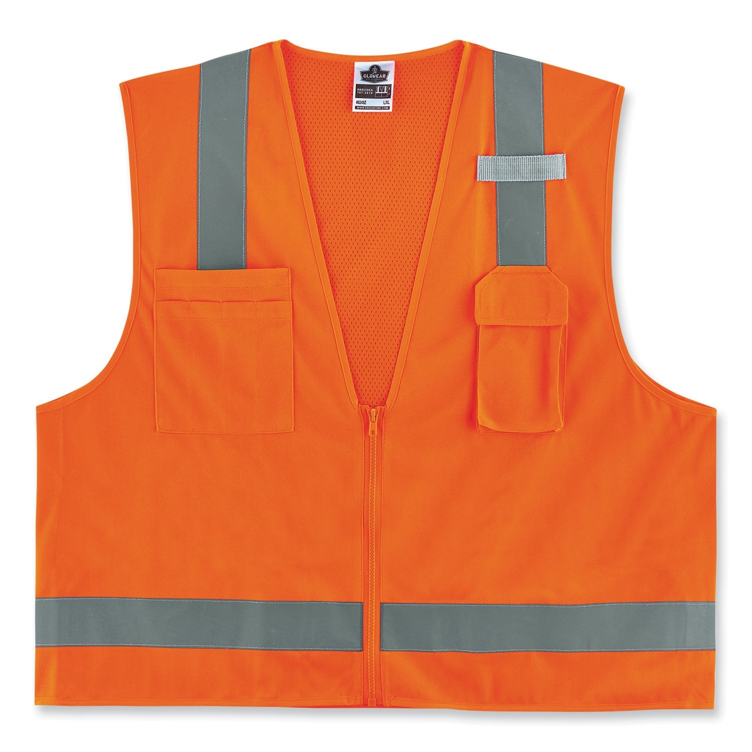 ergodyne GloWear Surveyors Zipper Vest | Orange