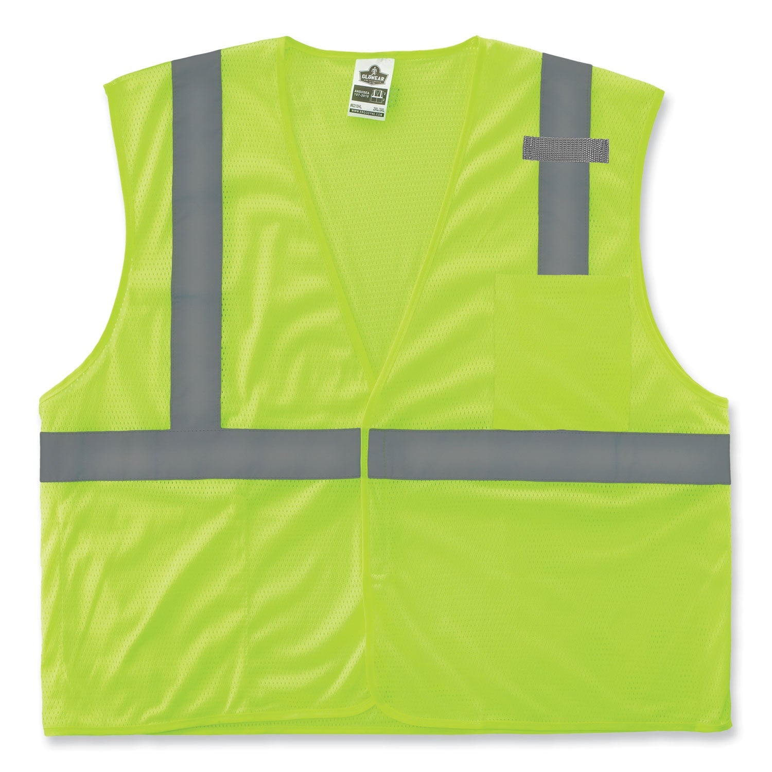 ergodyne® GloWear 8210HL-S Single Size Class 2 Economy Mesh Vest, Polyester, 5X-Large, Lime