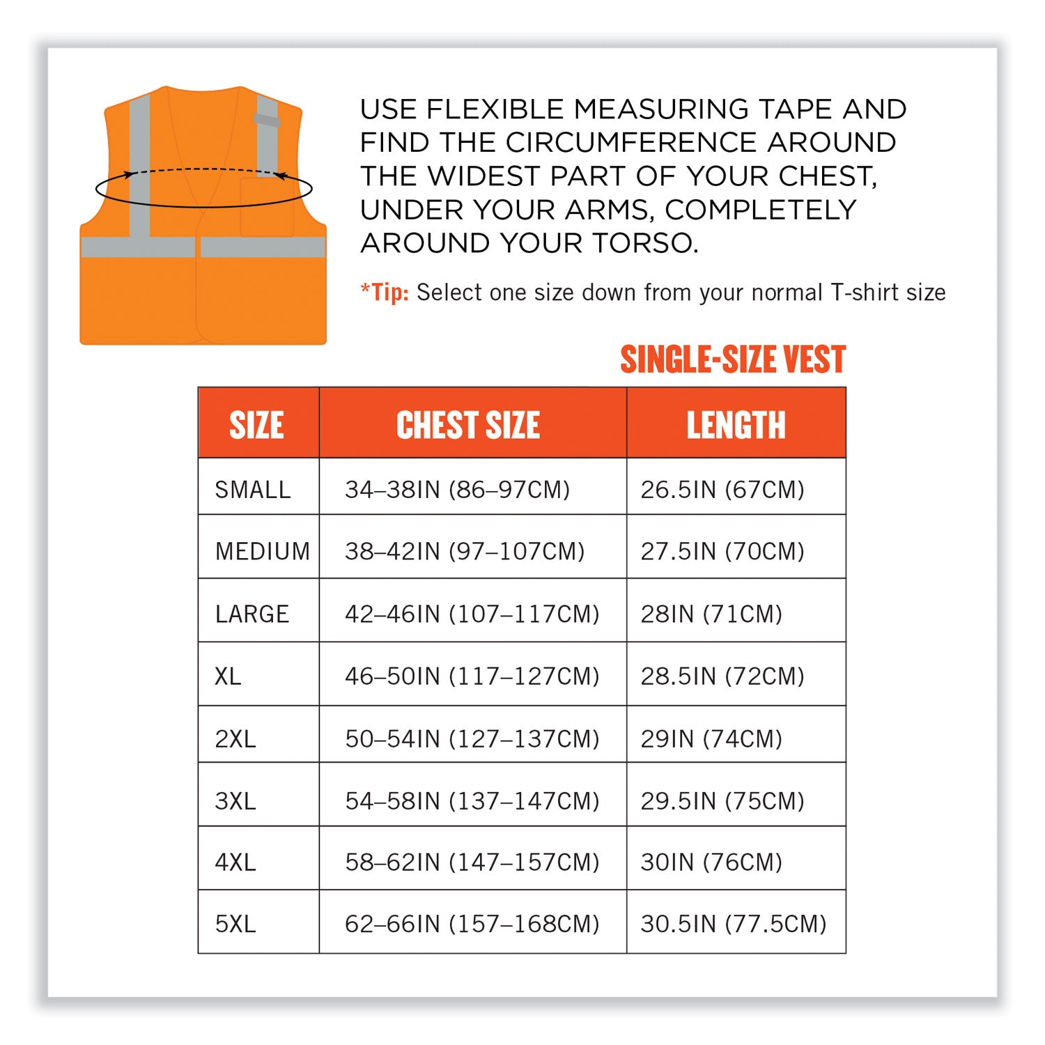 ergodyne® GloWear 8210HL-S Single Size Class 2 Economy Mesh Vest, Polyester, Small, Orange