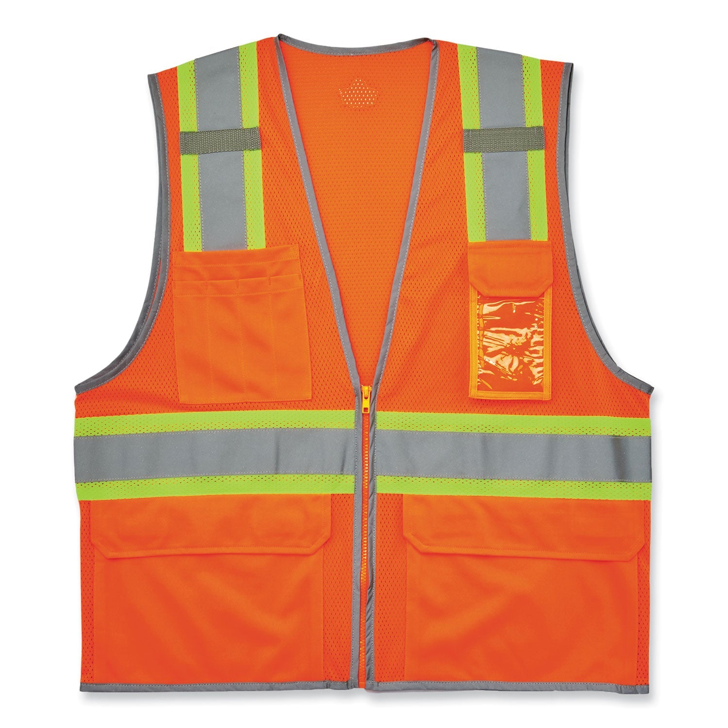 ergodyne® GloWear 8246Z-S Single Size Class 2 Two-Tone Mesh Vest, Polyester, Medium, Orange
