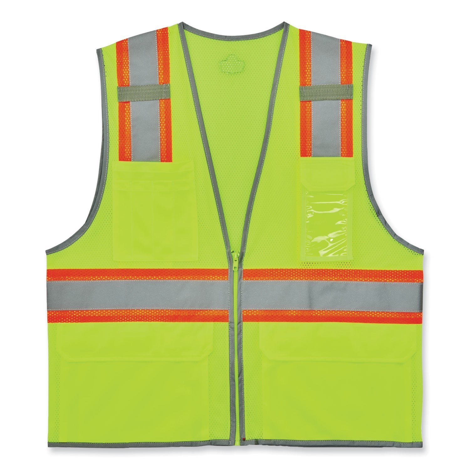 ergodyne® GloWear 8246Z-S Single Size Class 2 Two-Tone Mesh Vest, Polyester, X-Large, Lime
