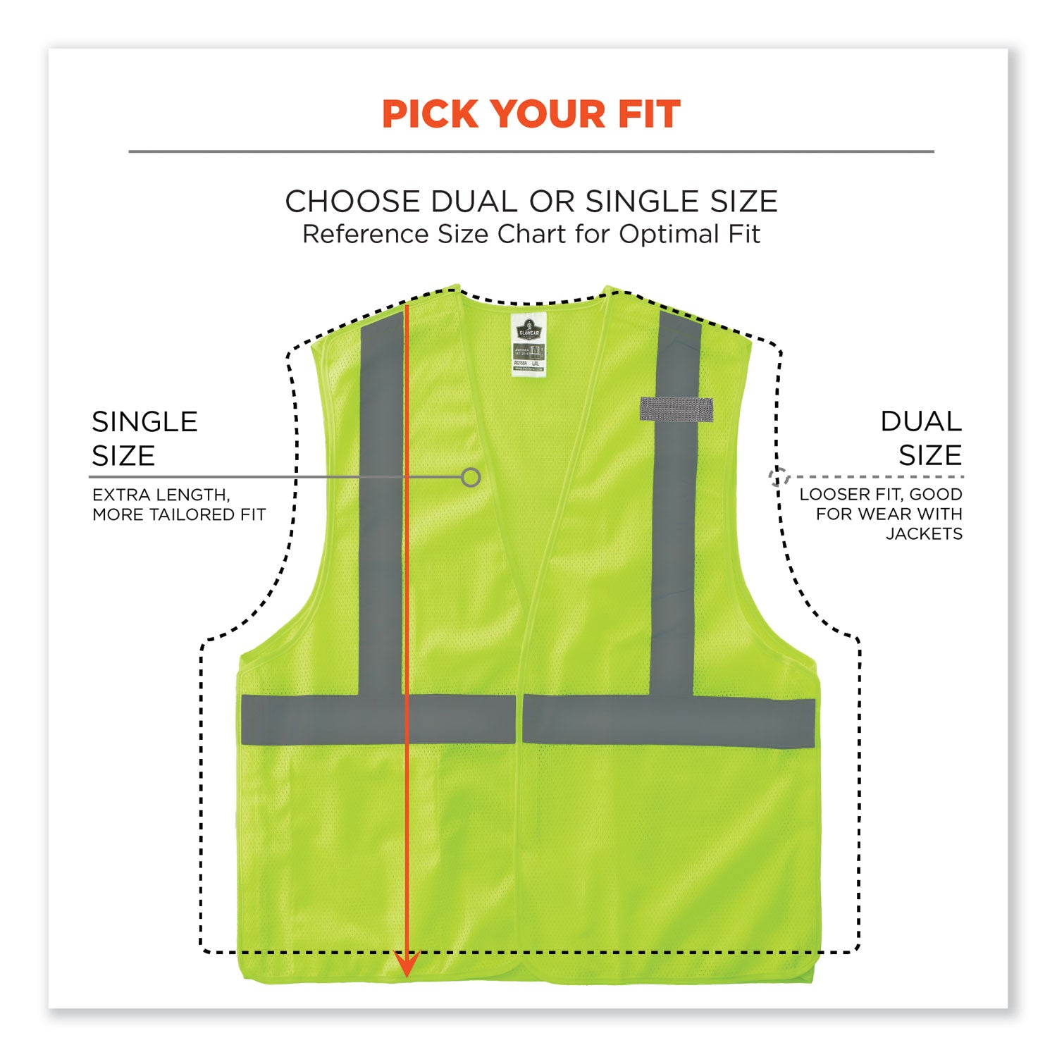 ergodyne® GloWear 8215BA-S Single Size Class 2 Economy Breakaway Mesh Vest, Polyester, 3X-Large, Lime