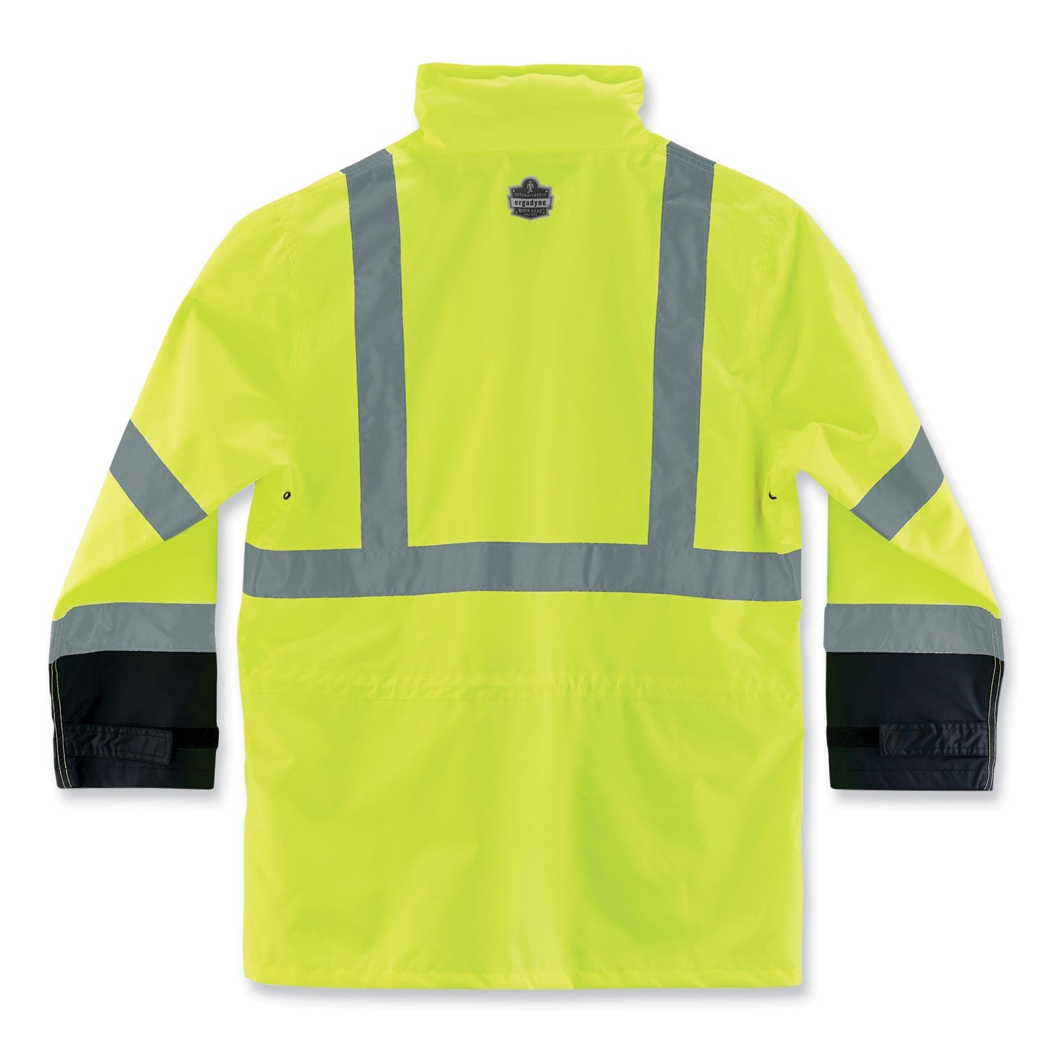 ergodyne® GloWear 8365BK Class 3 Hi-Vis Rain Jacket Black Bottom, 3X-Large, Lime