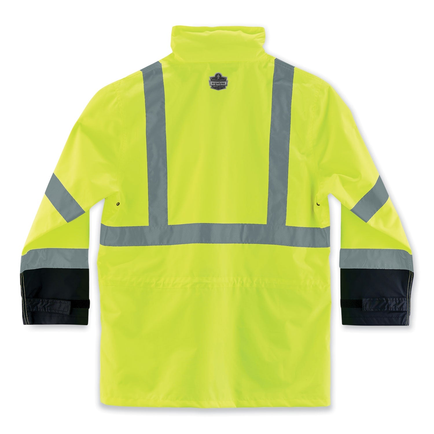 ergodyne® GloWear 8365BK Class 3 Hi-Vis Rain Jacket Black Bottom, 5X-Large, Lime
