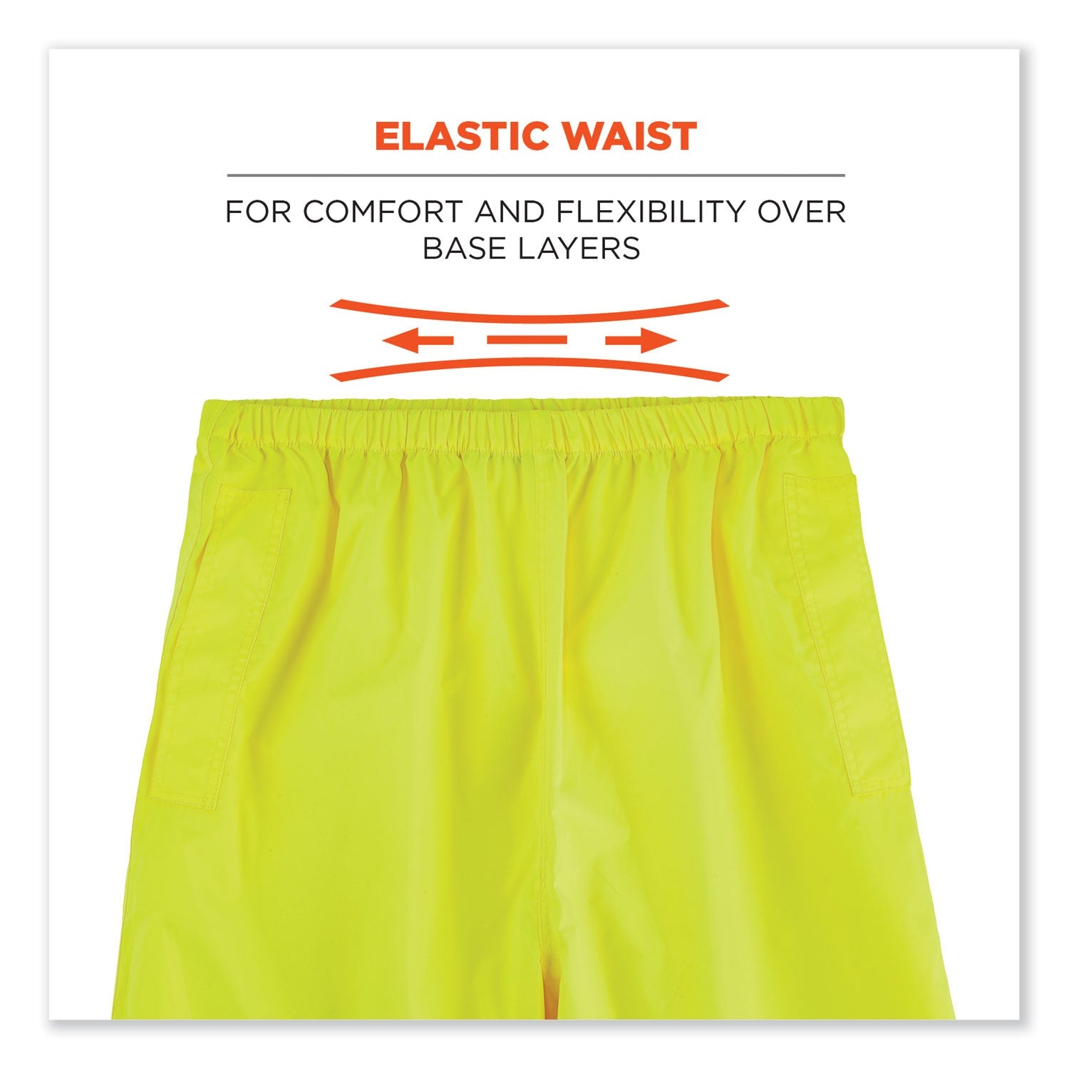 ergodyne® GloWear 8916 Class E Lightweight Hi-Vis Rain Pants, X-Large, Lime