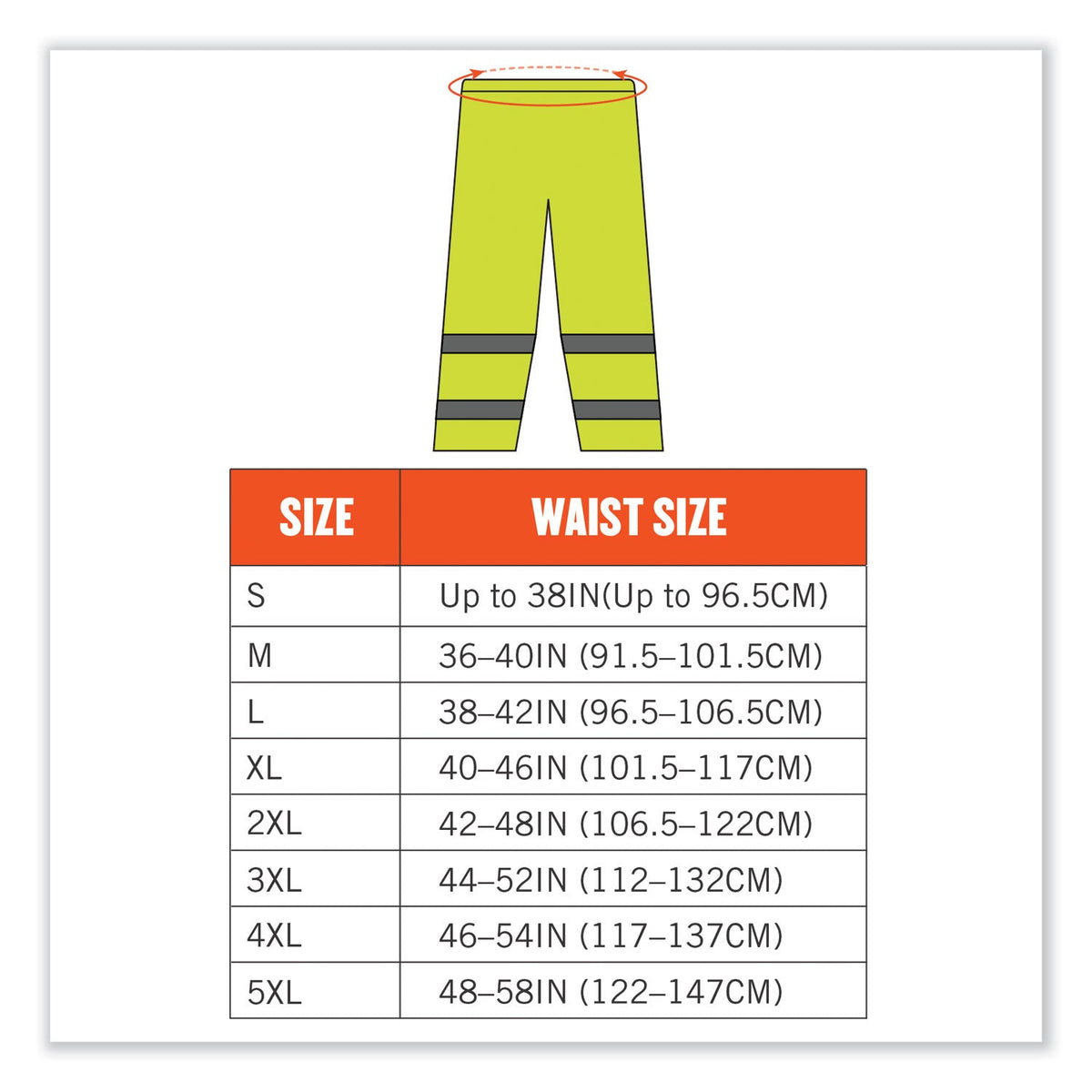 ergodyne® GloWear 8916 Class E Lightweight Hi-Vis Rain Pants, 4X-Large, Lime