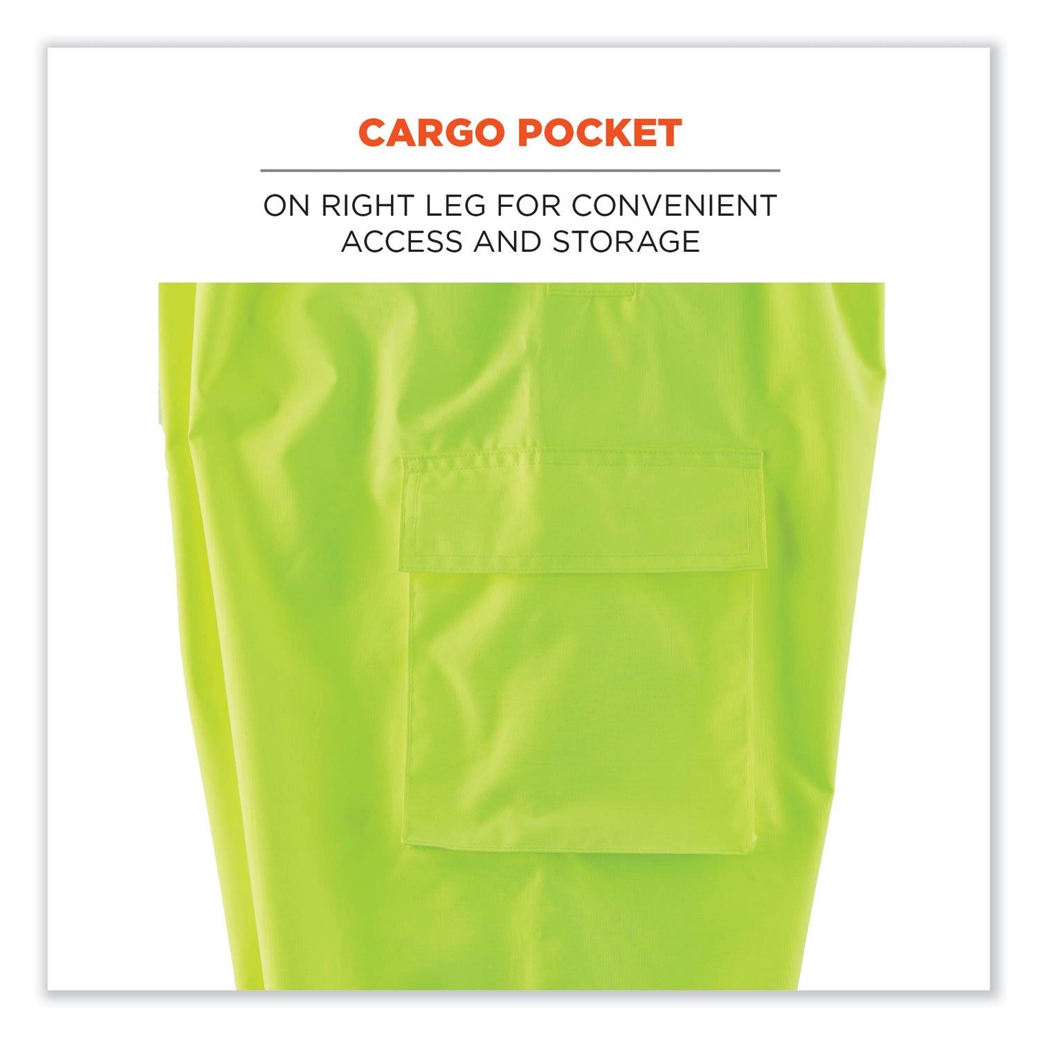 ergodyne® GloWear 8915BK Class E Hi-Vis Rain Pants Black Bottom, Small, Lime