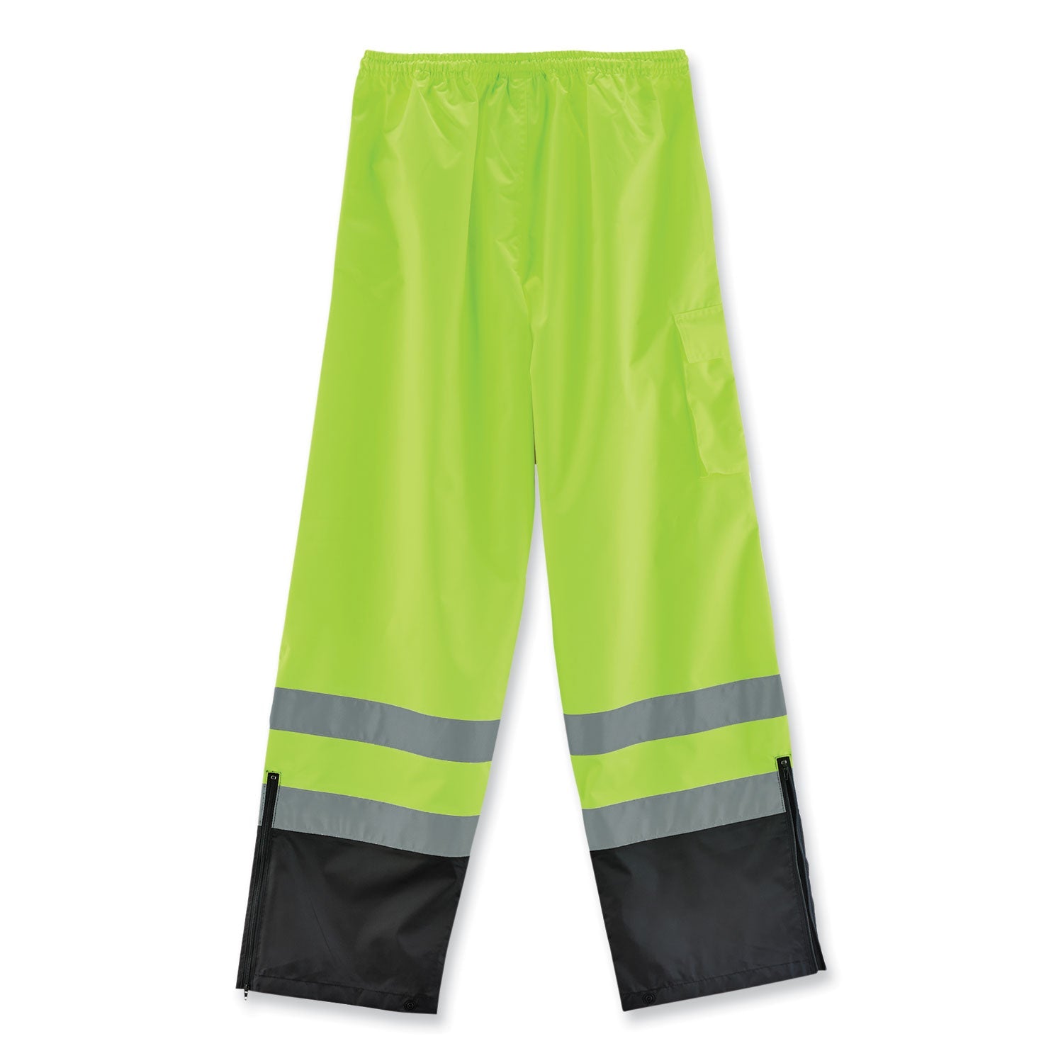 ergodyne® GloWear 8915BK Class E Hi-Vis Rain Pants Black Bottom, 3X-Large, Lime