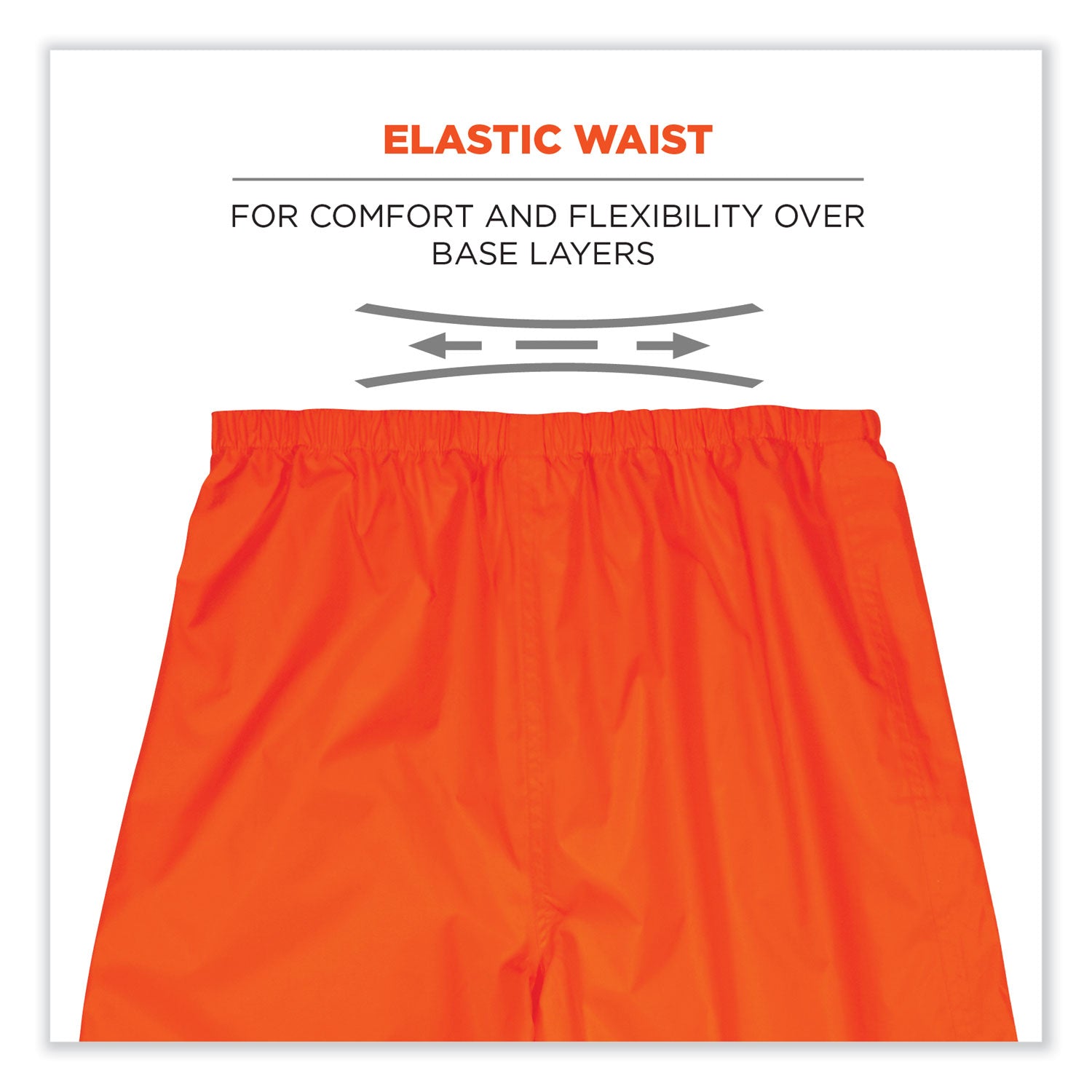 ergodyne® GloWear 8916 Class E Lightweight Hi-Vis Rain Pants, 4X-Large, Orange