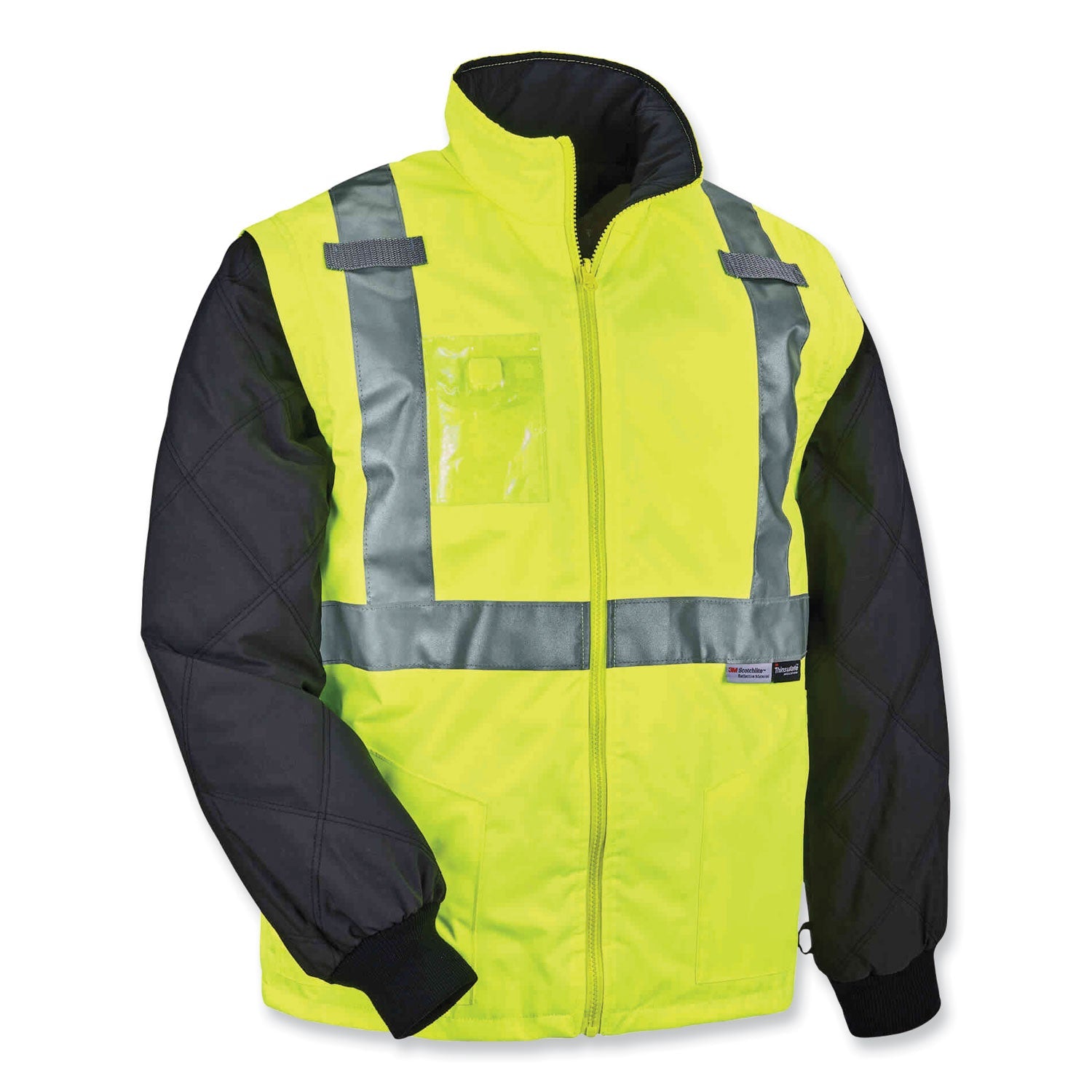 ergodyne® GloWear 8287 Class 2 Hi-Vis Jacket with Removable Sleeves, Medium, Lime