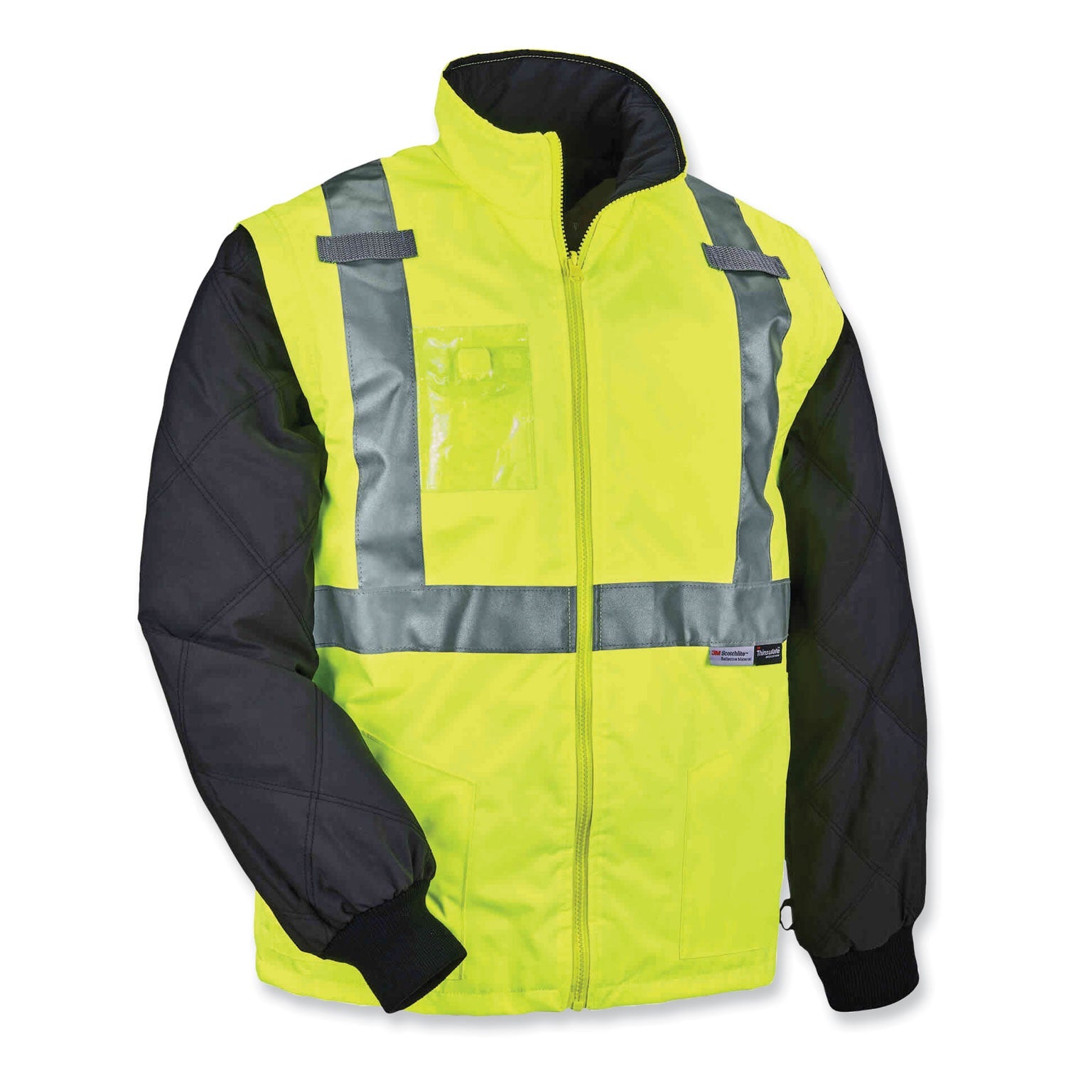 ergodyne® GloWear 8287 Class 2 Hi-Vis Jacket with Removable Sleeves, Large, Lime