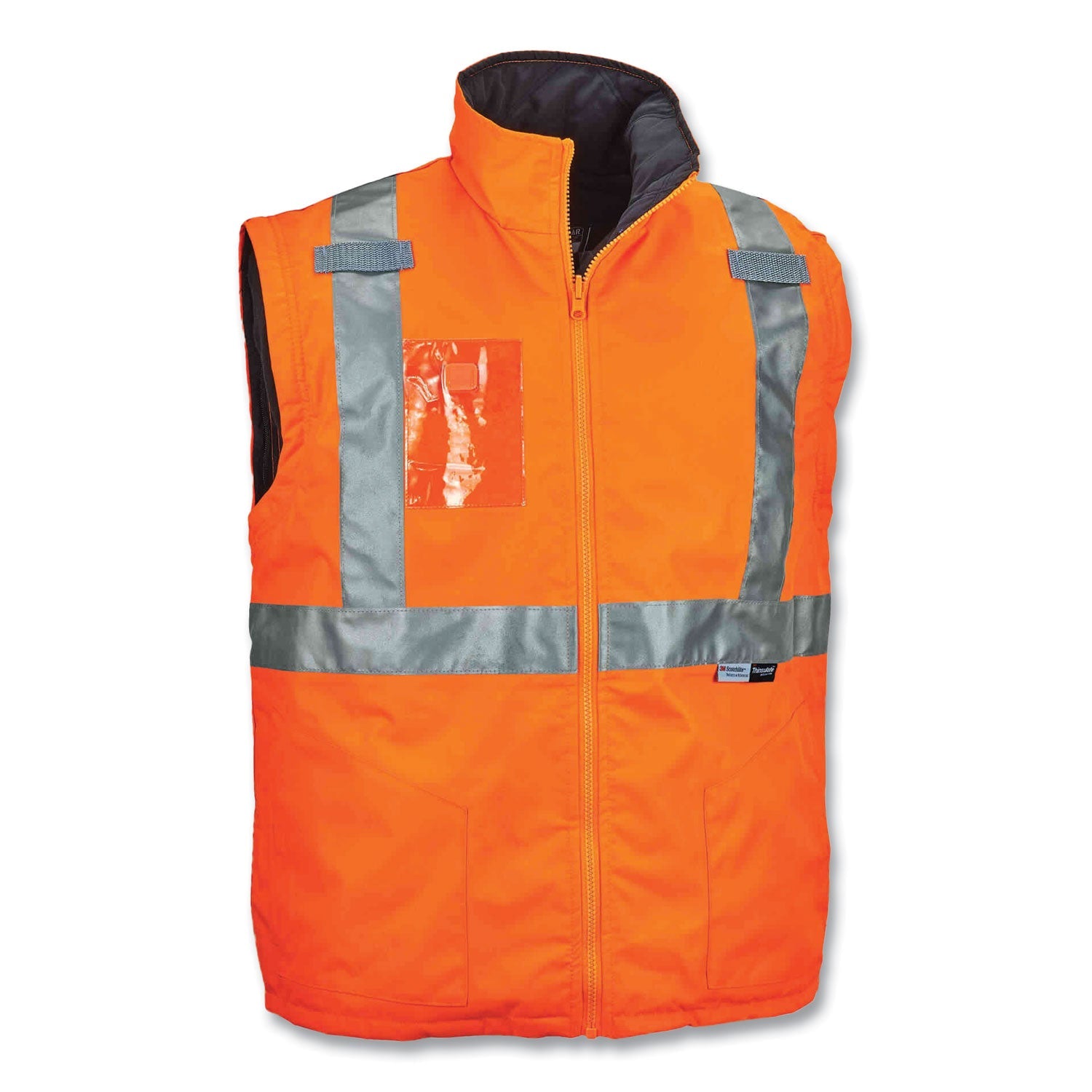ergodyne® GloWear 8287 Class 2 Hi-Vis Jacket with Removable Sleeves, Small, Orange