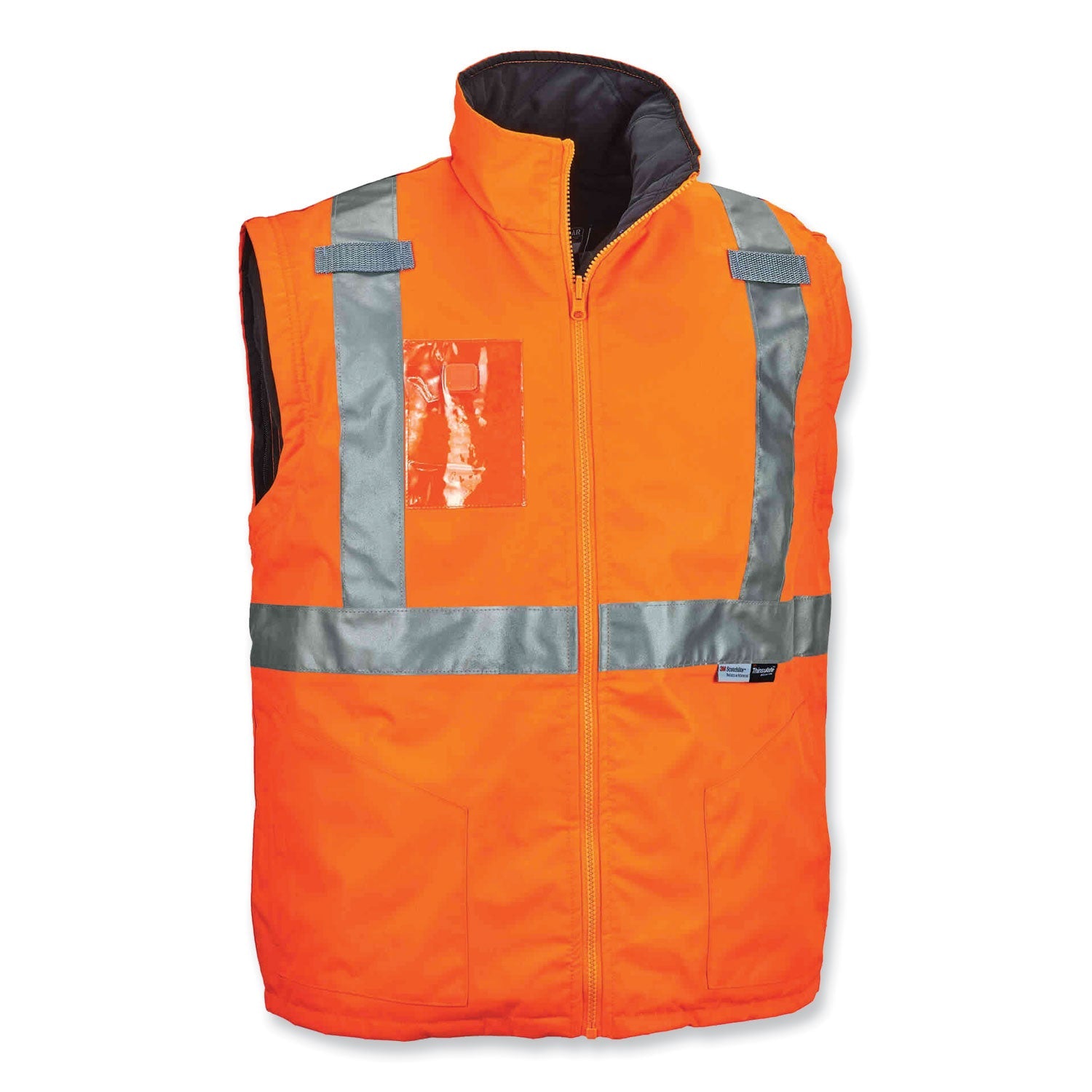 ergodyne® GloWear 8287 Class 2 Hi-Vis Jacket with Removable Sleeves, 2X-Large, Orange