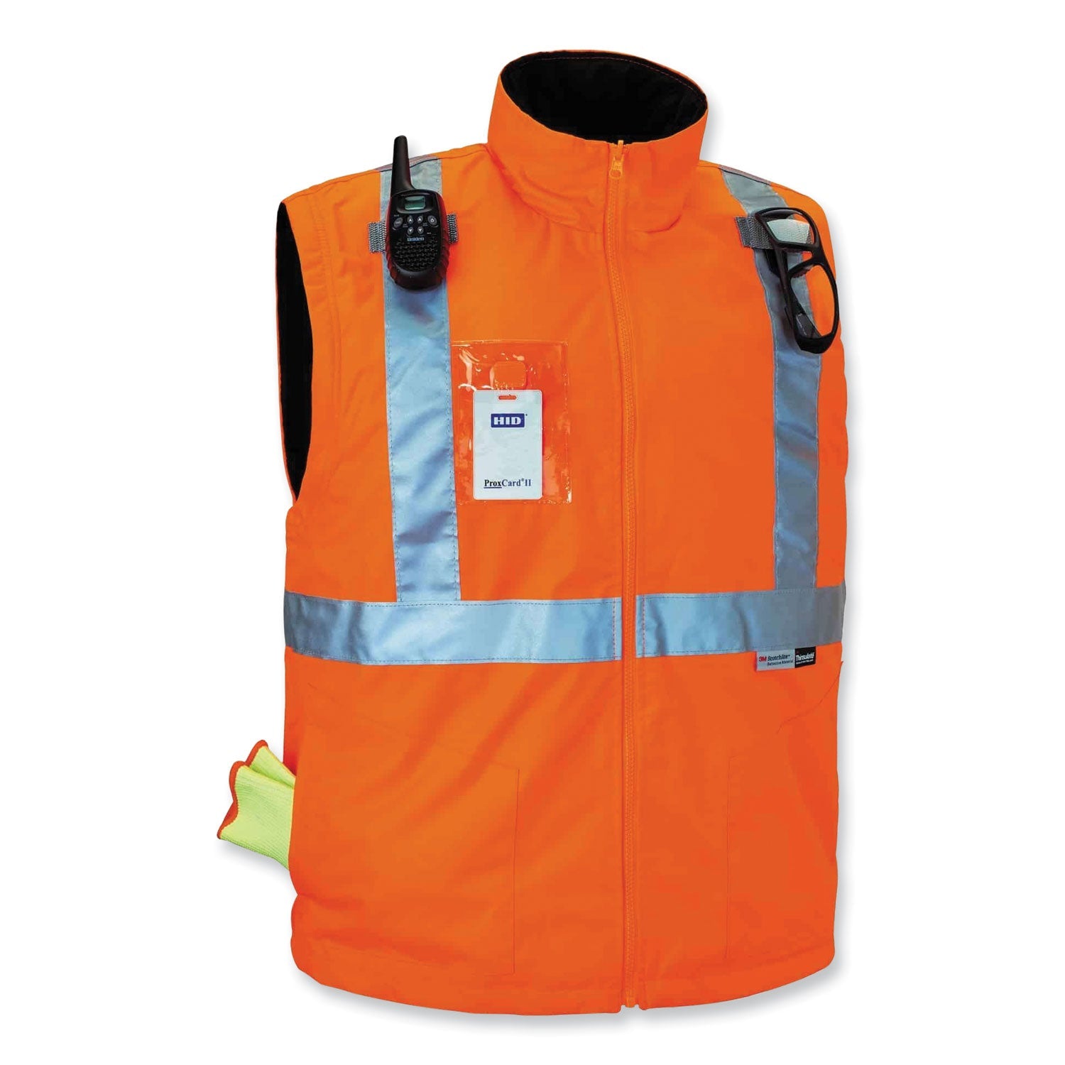 ergodyne® GloWear 8287 Class 2 Hi-Vis Jacket with Removable Sleeves, 4X-Large, Orange
