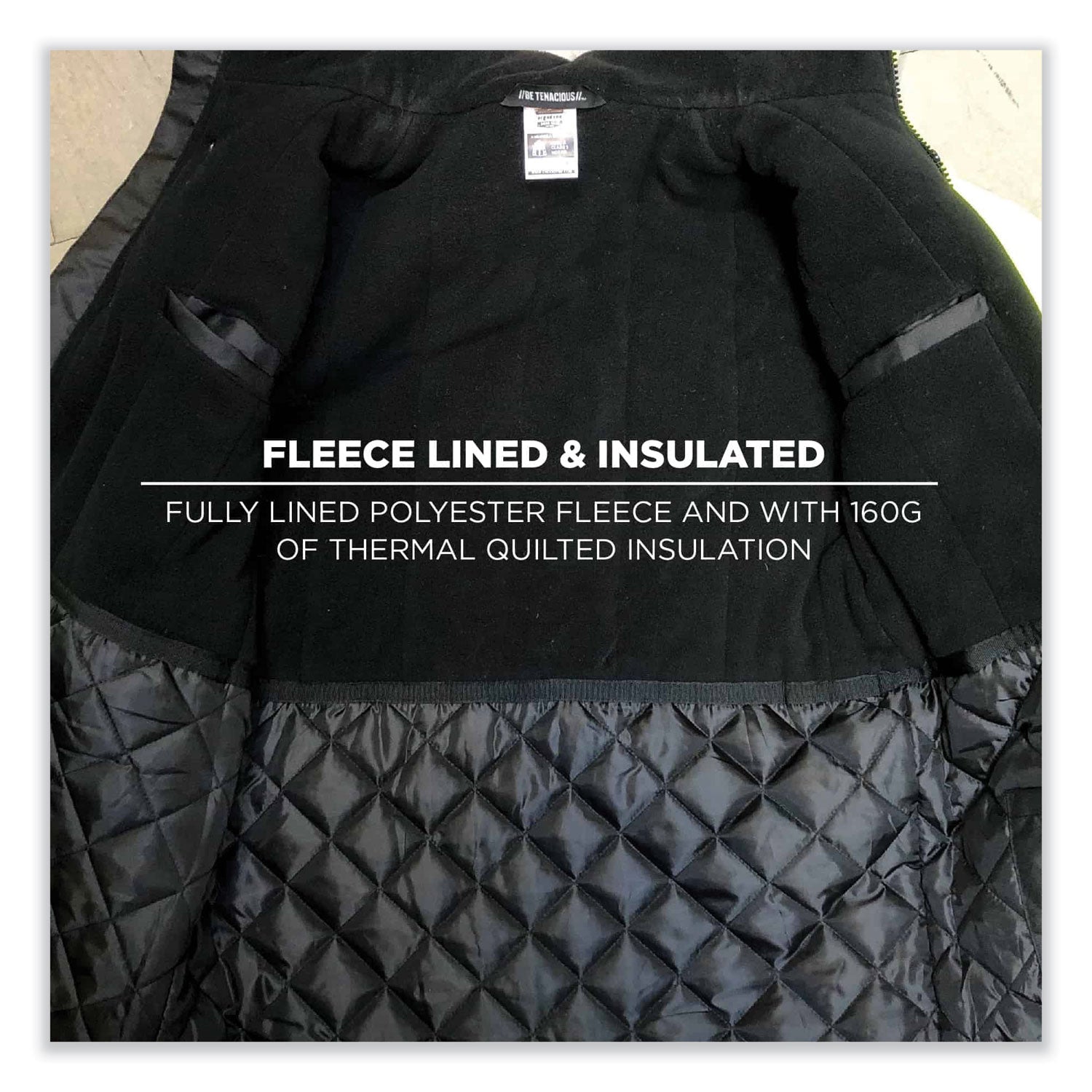 ergodyne® GloWear 8384 Class 3 Hi-Vis Quilted Thermal Parka, Medium, Lime