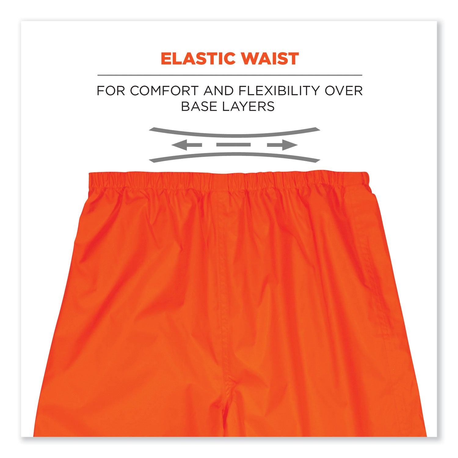ergodyne® GloWear 8916 Class E Lightweight Hi-Vis Rain Pants, Small, Orange