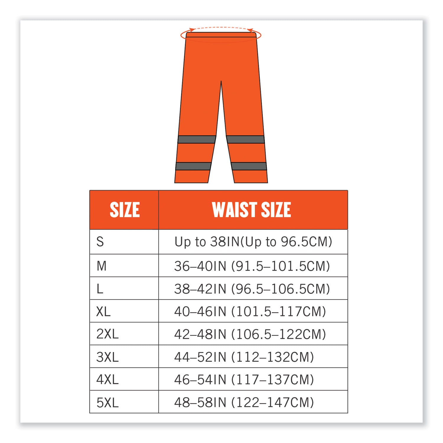 ergodyne® GloWear 8916 Class E Lightweight Hi-Vis Rain Pants, Medium, Orange