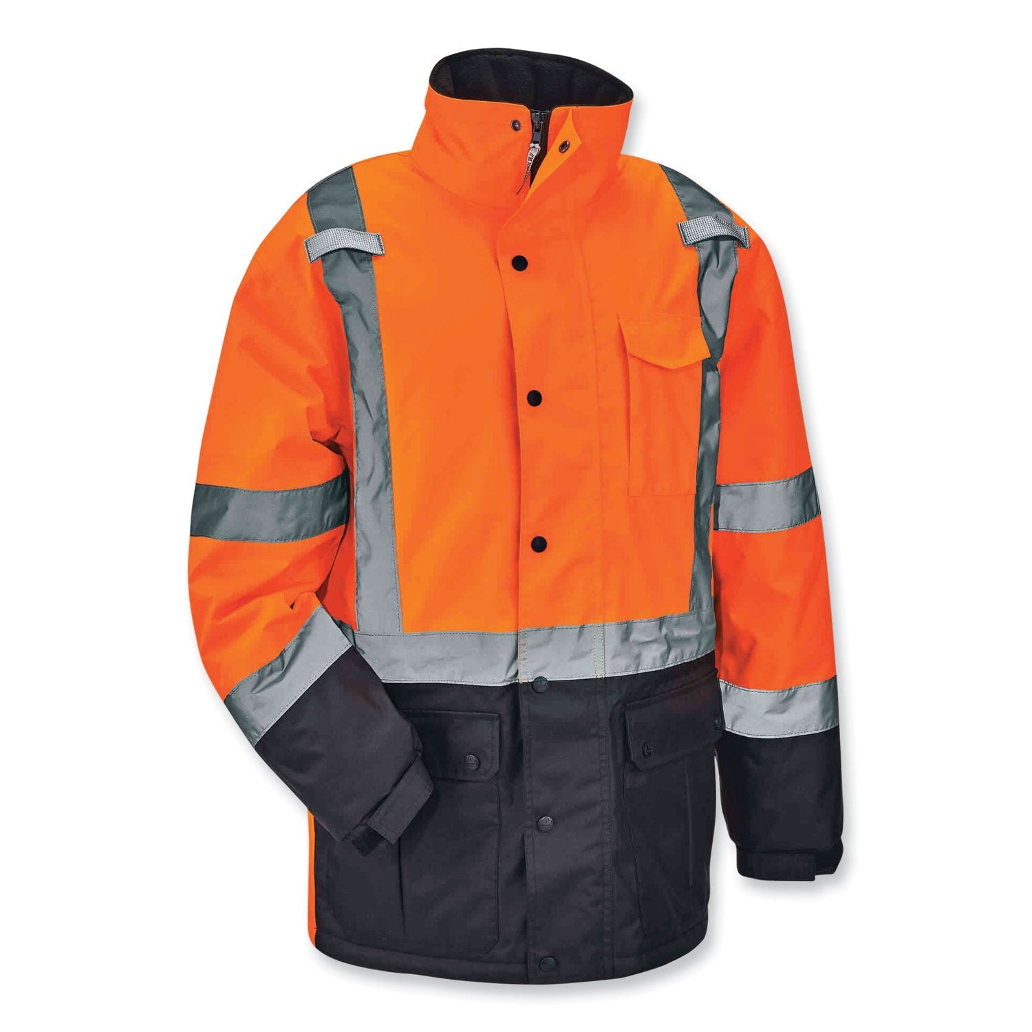 ergodyne® GloWear 8384 Class 3 Hi-Vis Quilted Thermal Parka, Small, Orange