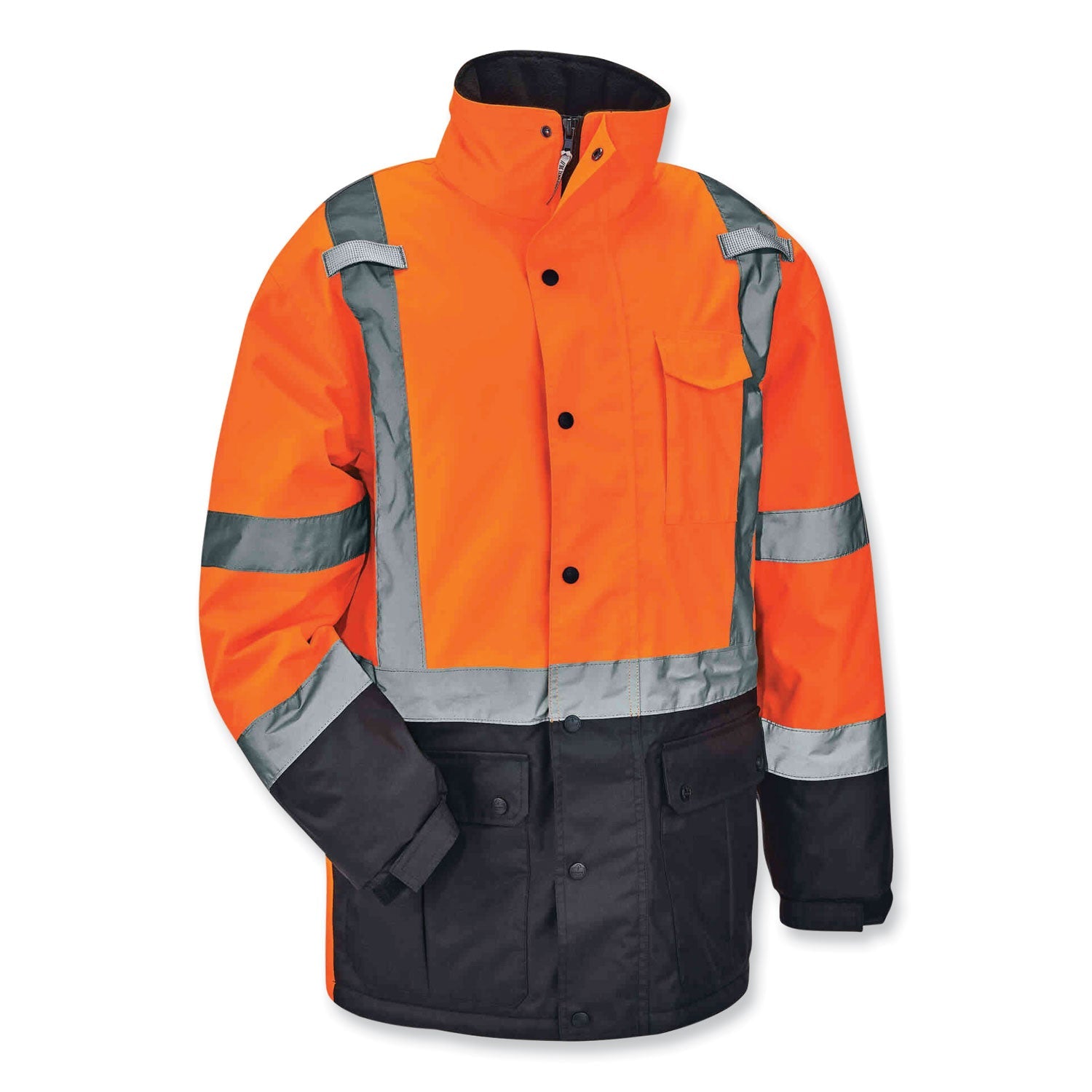 ergodyne® GloWear 8384 Class 3 Hi-Vis Quilted Thermal Parka, Medium, Orange