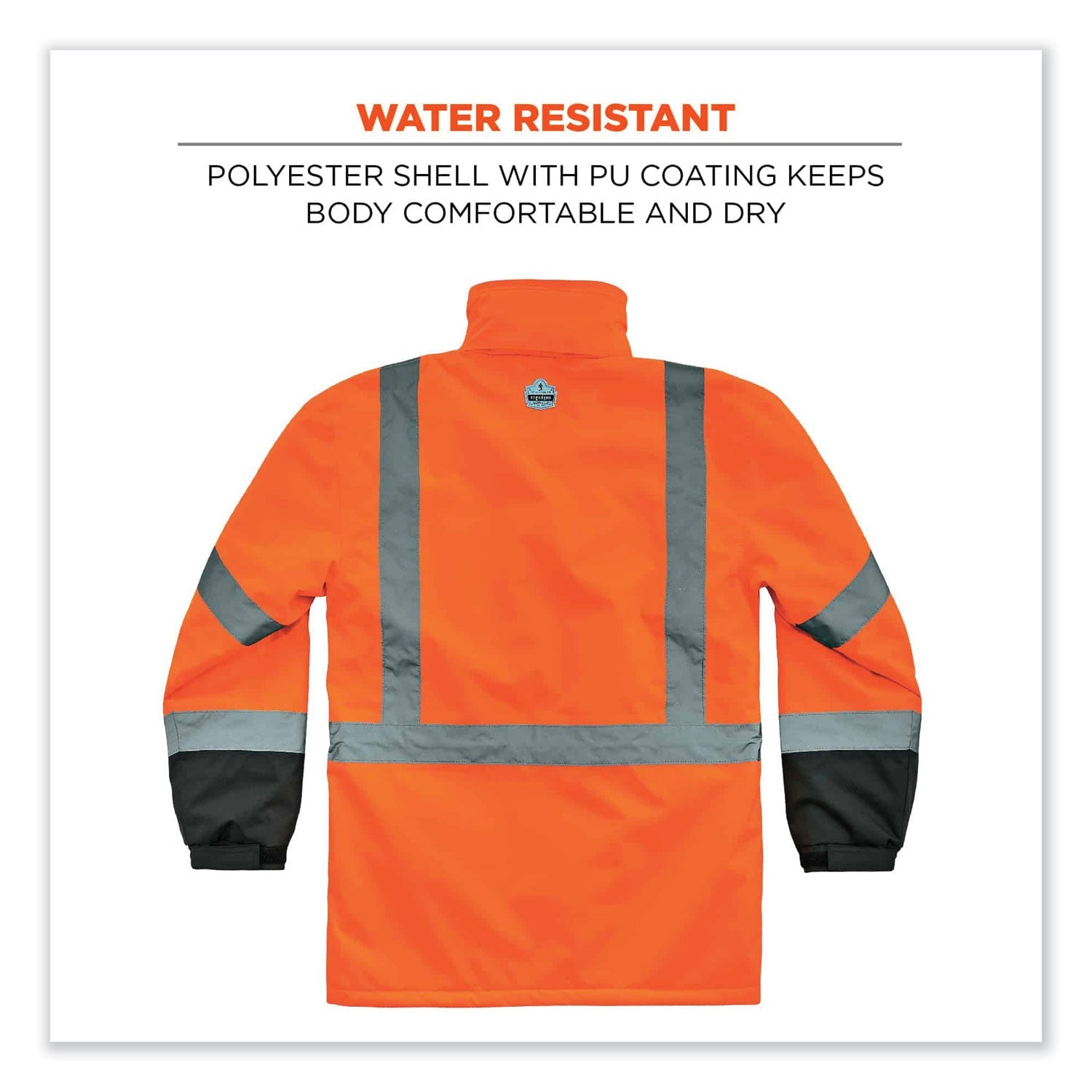 ergodyne® GloWear 8384 Class 3 Hi-Vis Quilted Thermal Parka, 2X-Large, Orange