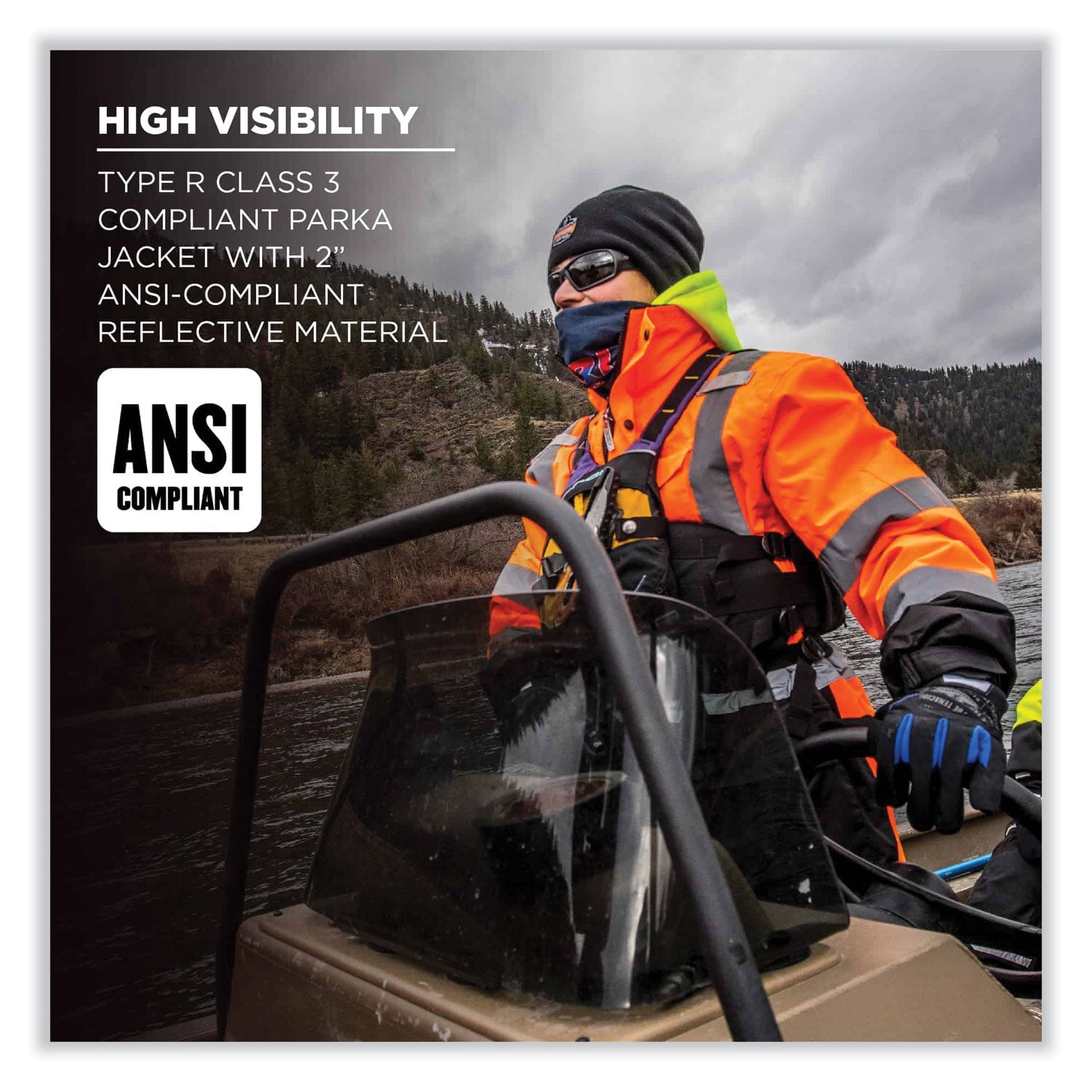 ergodyne® GloWear 8384 Class 3 Hi-Vis Quilted Thermal Parka, 4X-Large, Orange