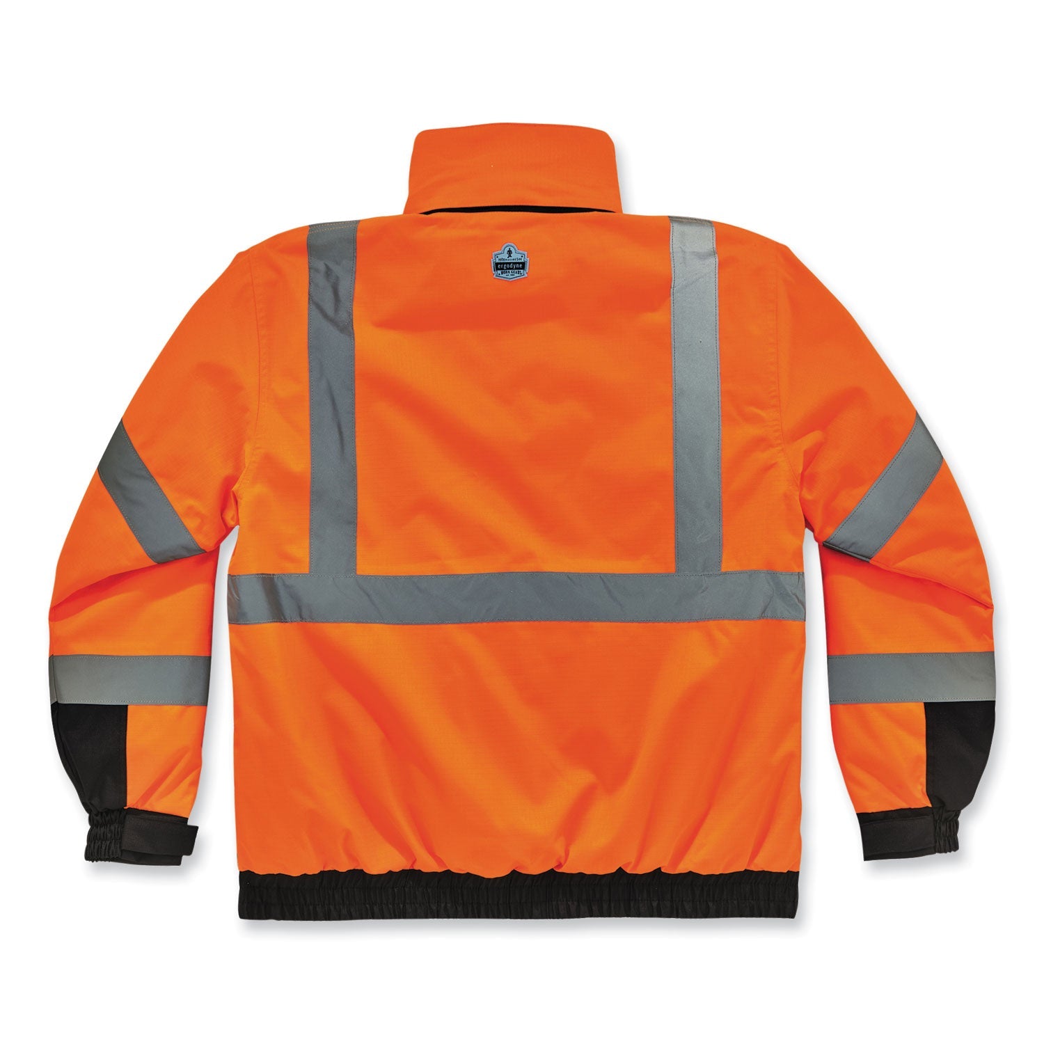 ergodyne® GloWear 8381 Class 3 Hi-Vis 4-in-1 Quilted Bomber Jacket, Orange, Small