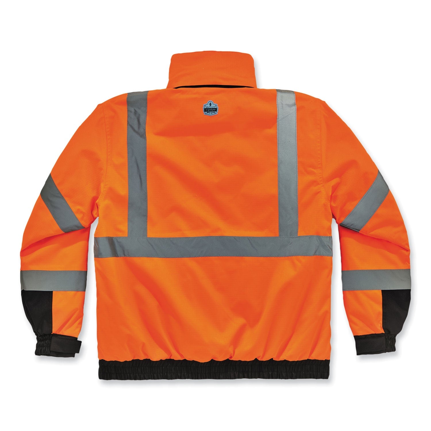 ergodyne® GloWear 8381 Class 3 Hi-Vis 4-in-1 Quilted Bomber Jacket, Orange, X-Large