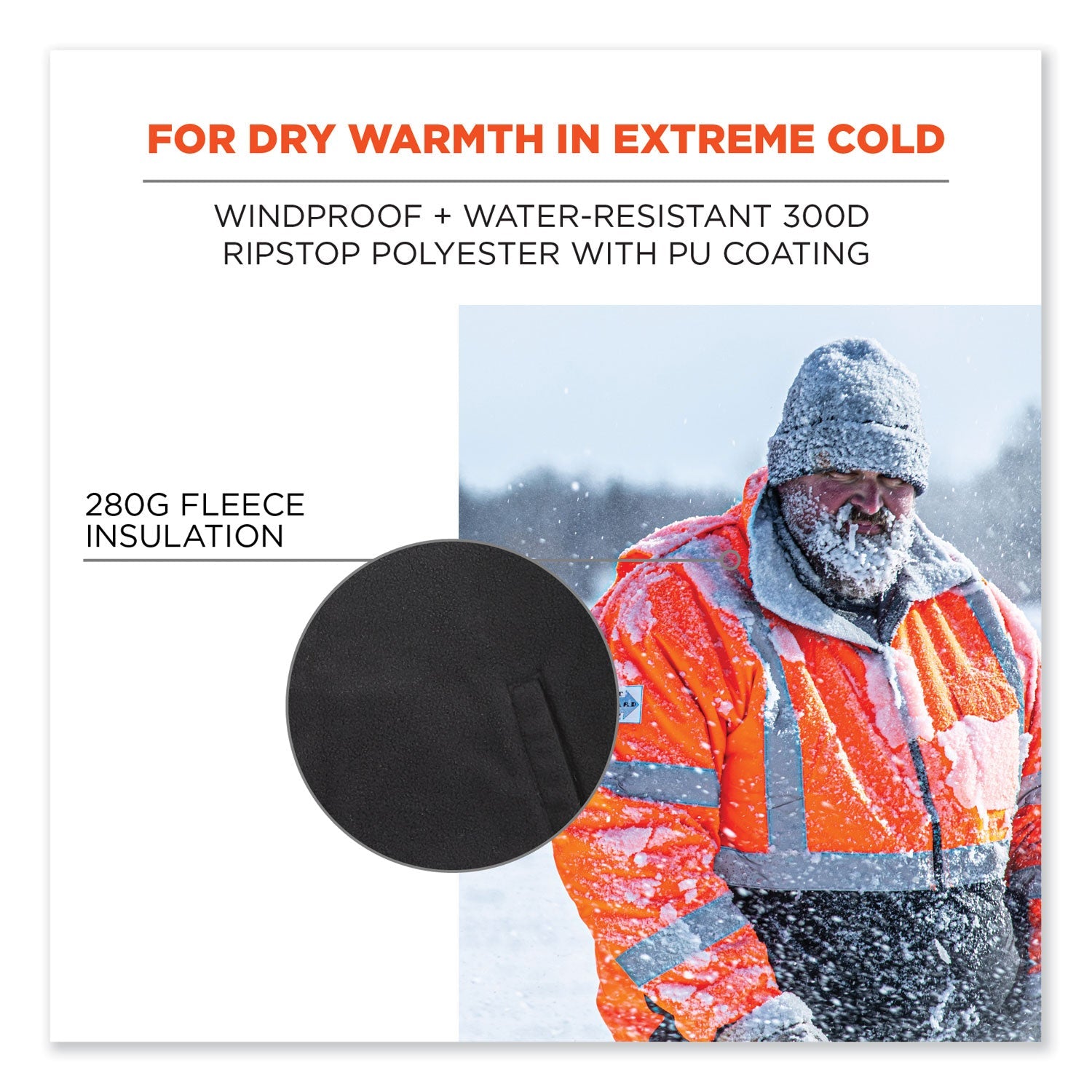 ergodyne® GloWear 8381 Class 3 Hi-Vis 4-in-1 Quilted Bomber Jacket, Lime, Small