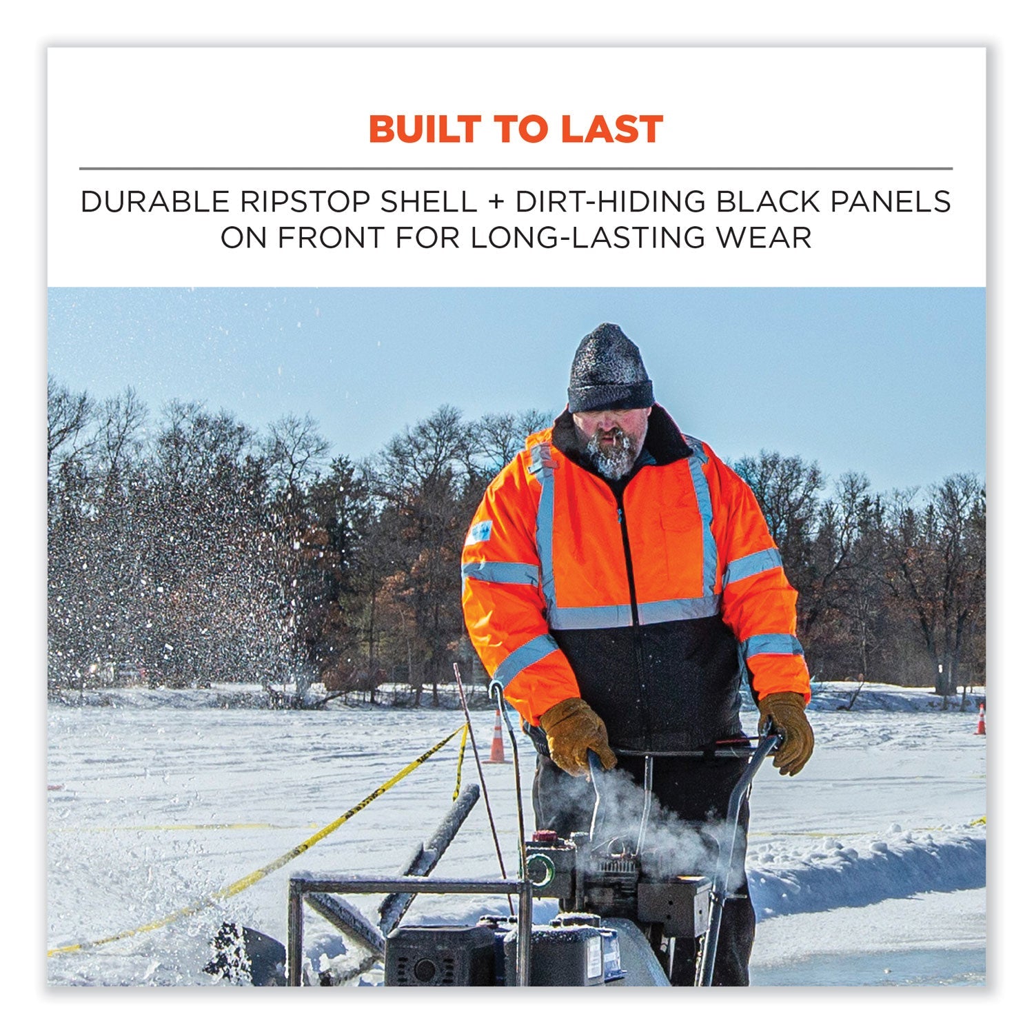 ergodyne® GloWear 8381 Class 3 Hi-Vis 4-in-1 Quilted Bomber Jacket, Lime, 4X-Large