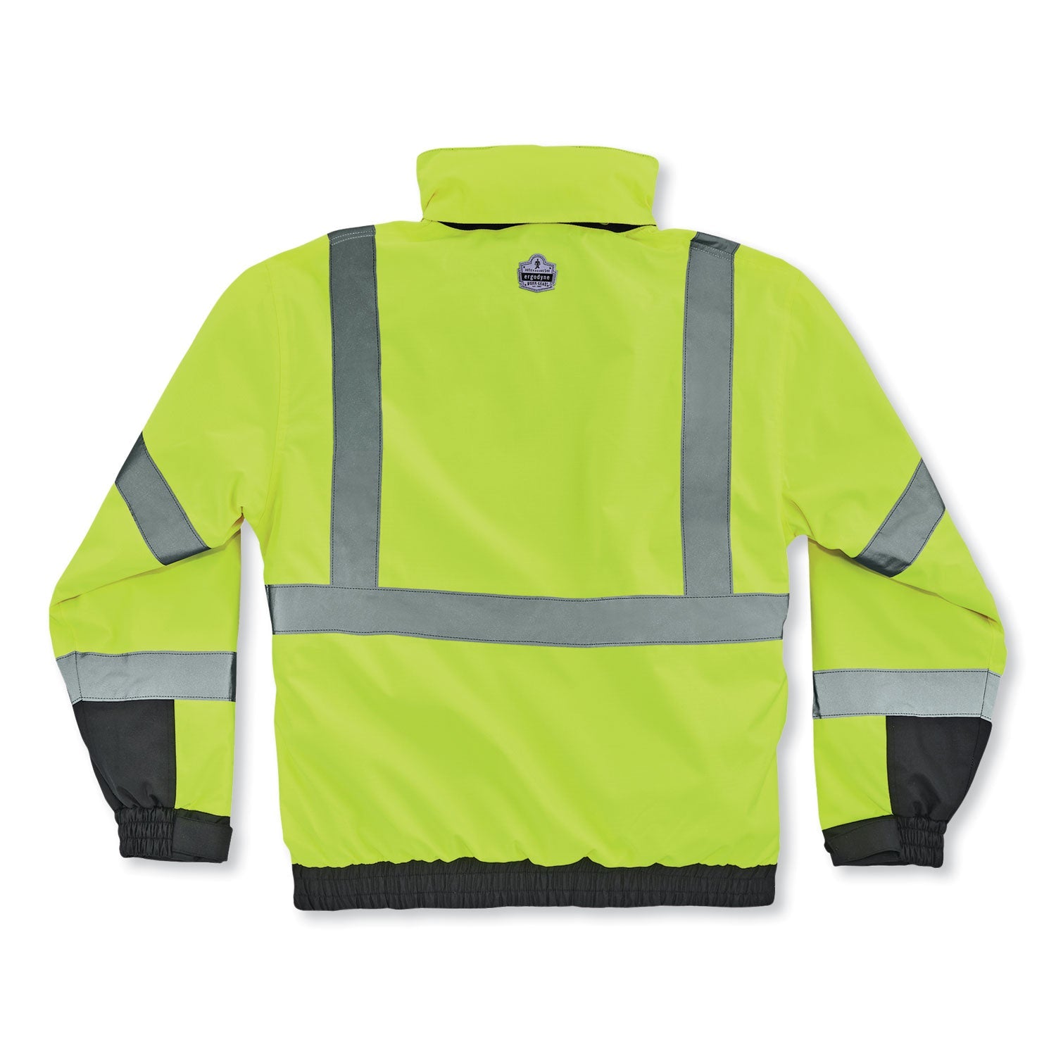 ergodyne® GloWear 8381 Class 3 Hi-Vis 4-in-1 Quilted Bomber Jacket, Lime, 5X-Large