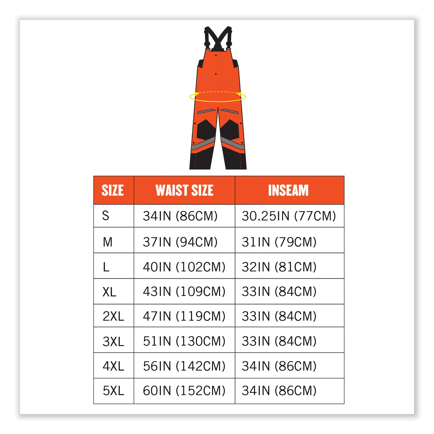 ergodyne® GloWear 8928 Class E Hi-Vis Insulated Bibs, 5X-Large, Orange