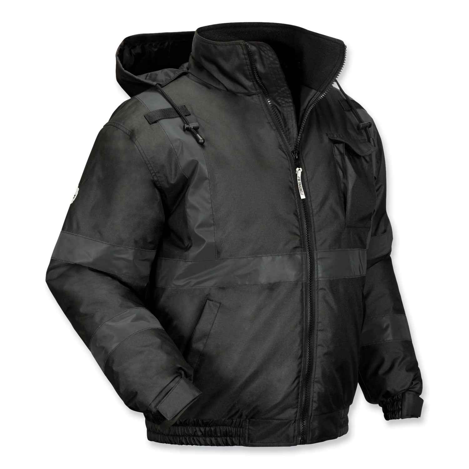 ergodyne® GloWear 8377EV Non-Certified Hi-Vis Quilted Bomber Jacket, Black, 2X-Large