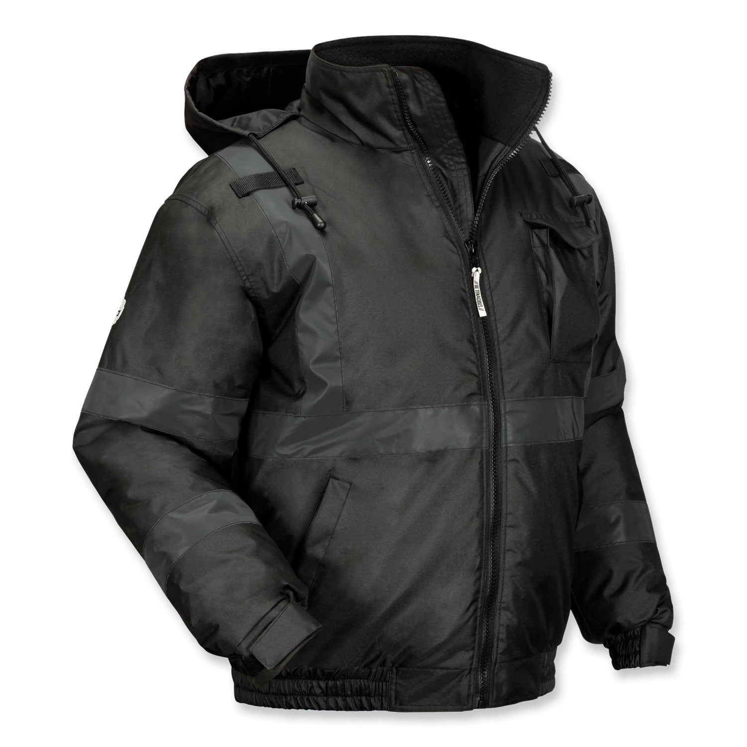ergodyne® GloWear 8377EV Non-Certified Hi-Vis Quilted Bomber Jacket, Black, 3X-Large