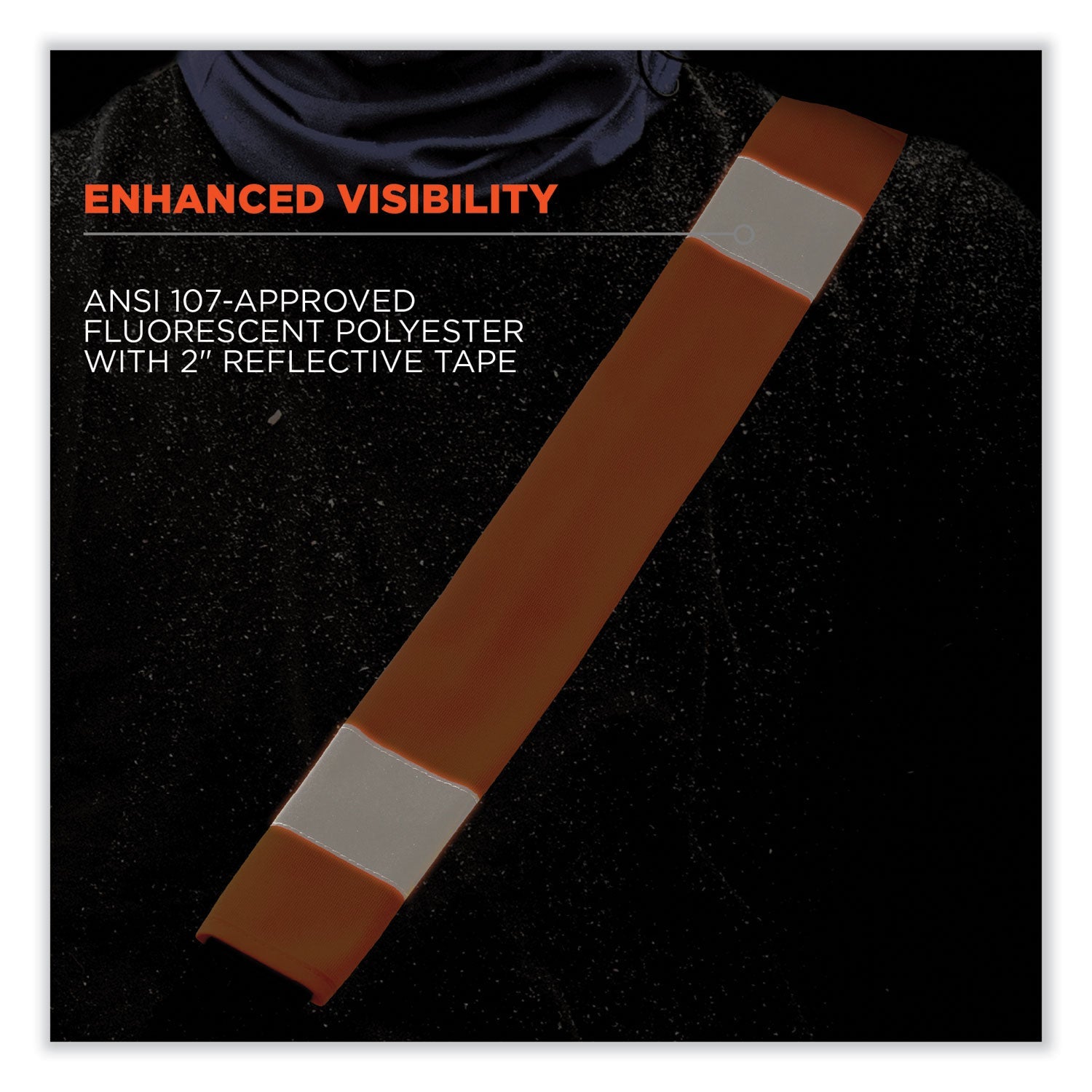 ergodyne® GloWear 8004 Hi-Vis Seat Belt Cover, 6" x 18.5", Orange