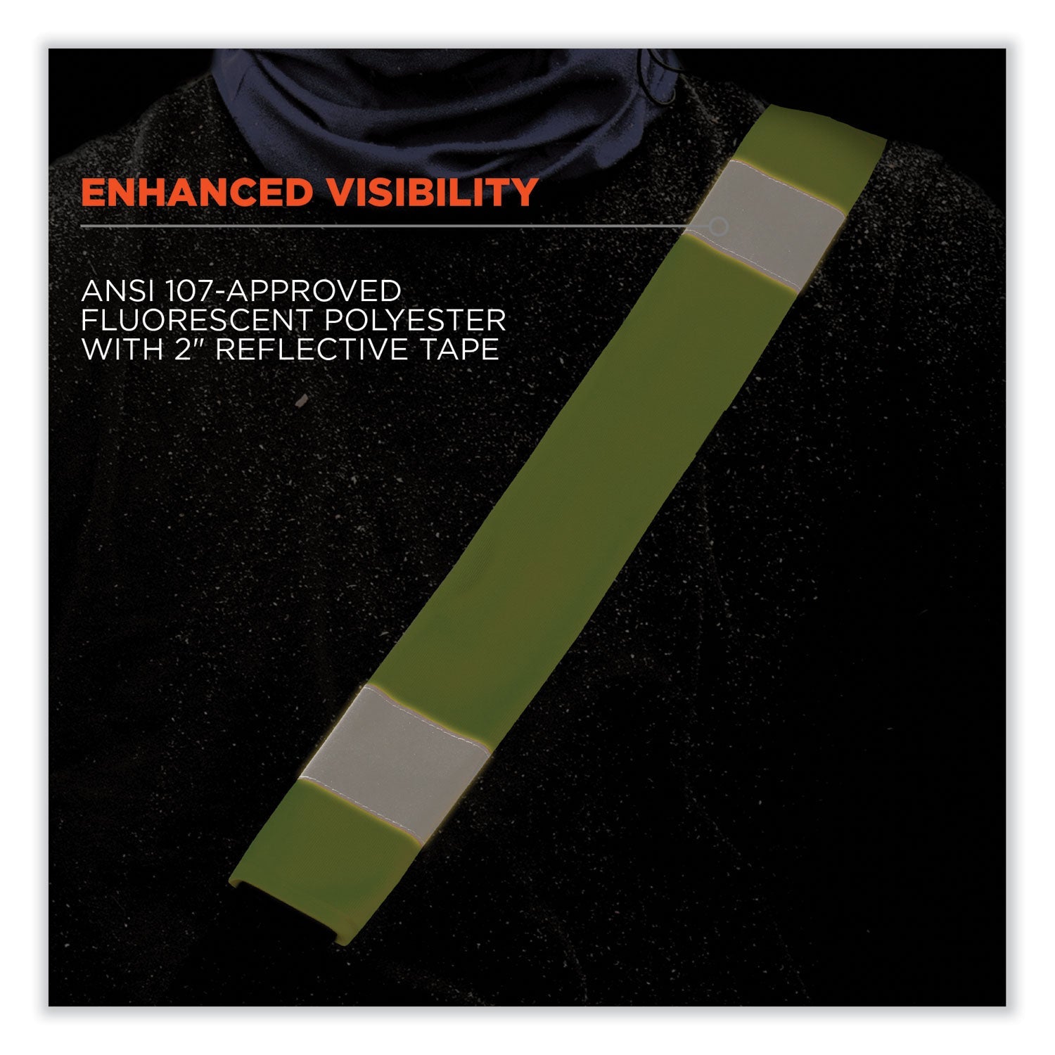 ergodyne® GloWear 8004 Hi-Vis Seat Belt Cover, 6" x 18.5", Lime
