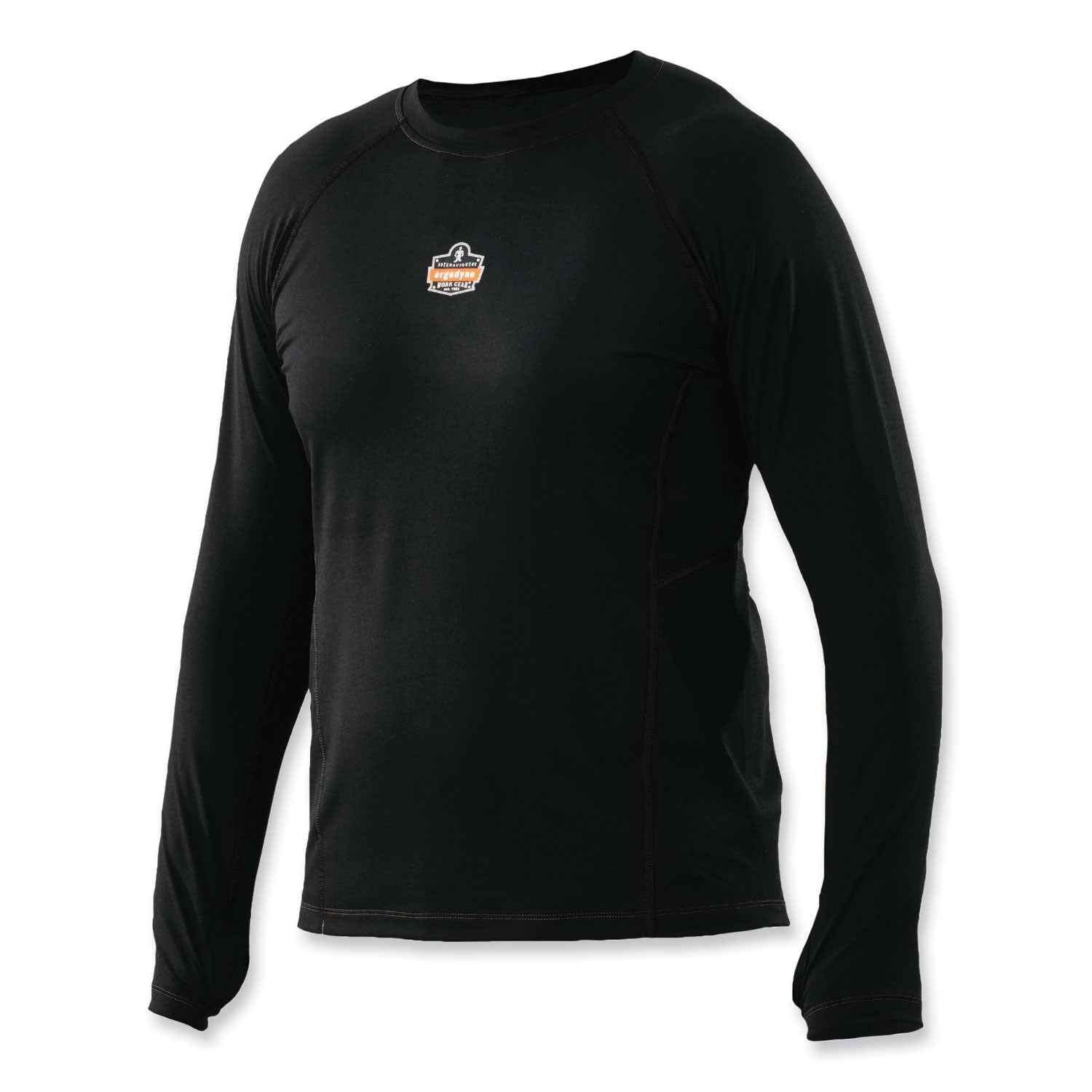 ergodyne® N-Ferno 6435 Midweight Long Sleeve Base Layer Shirt, Large, Black