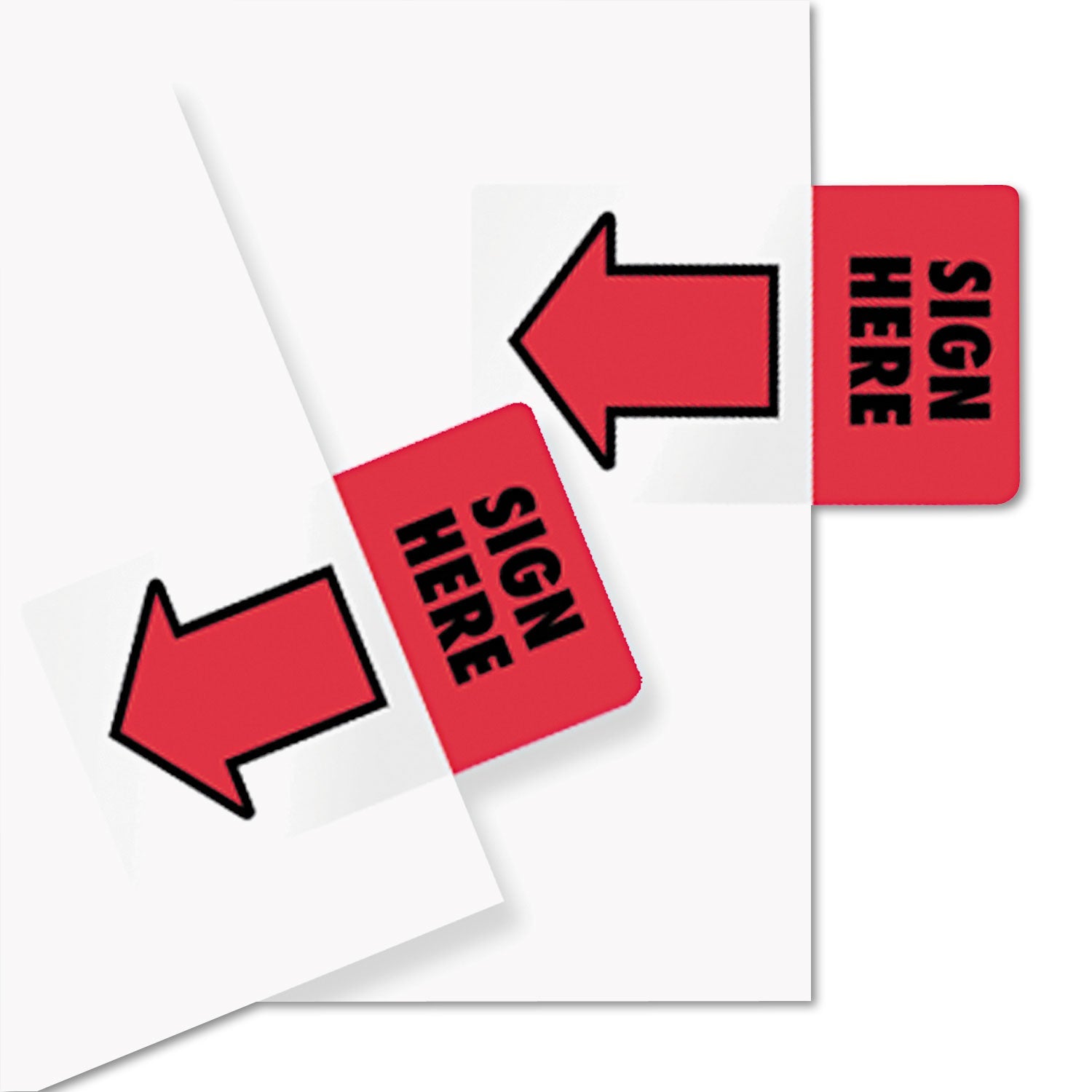 Redi-Tag® Removable/reusable Page Flags, "sign Here", Red, 50/pack
