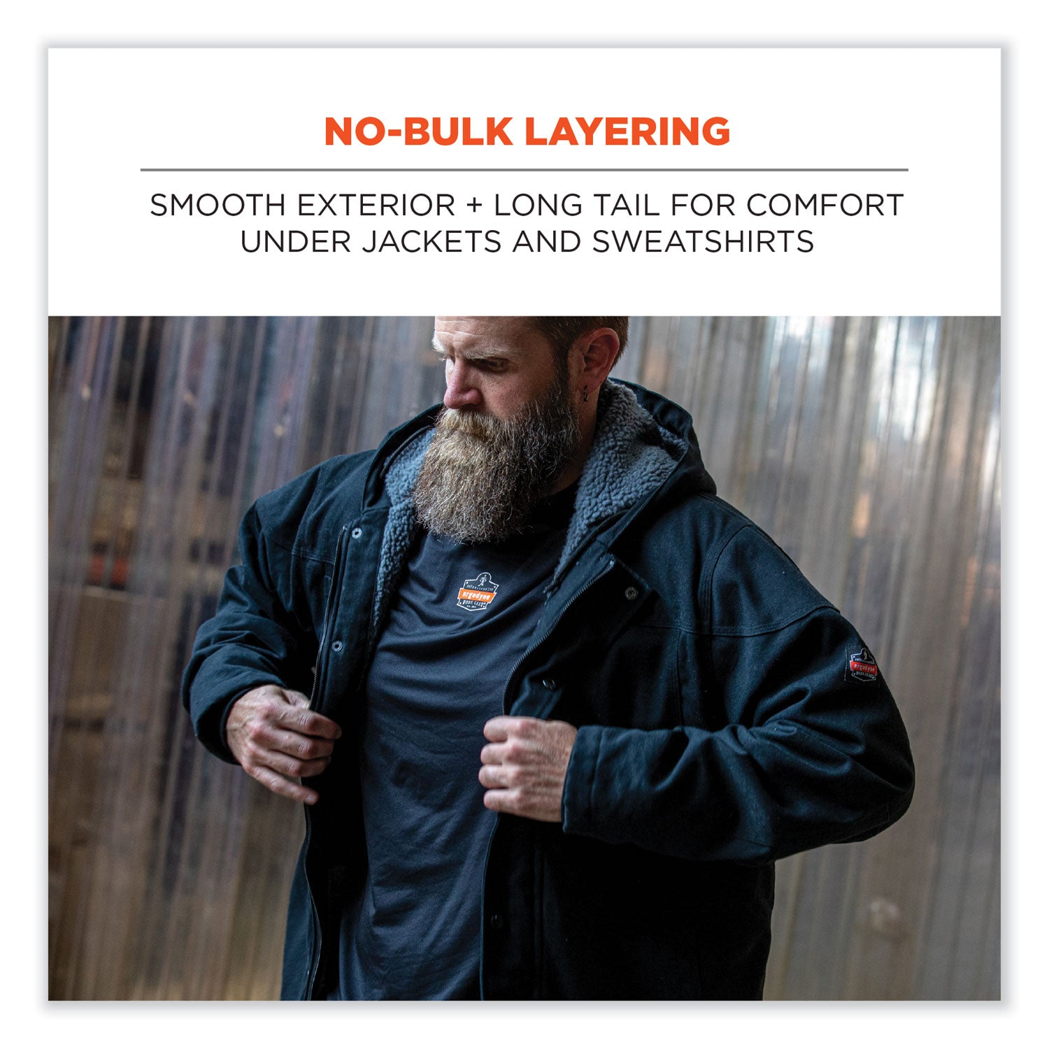 ergodyne® N-Ferno 6436 Long Sleeve Lightweight Base Layer Shirt, 2X-Large, Black - Bloom Skins