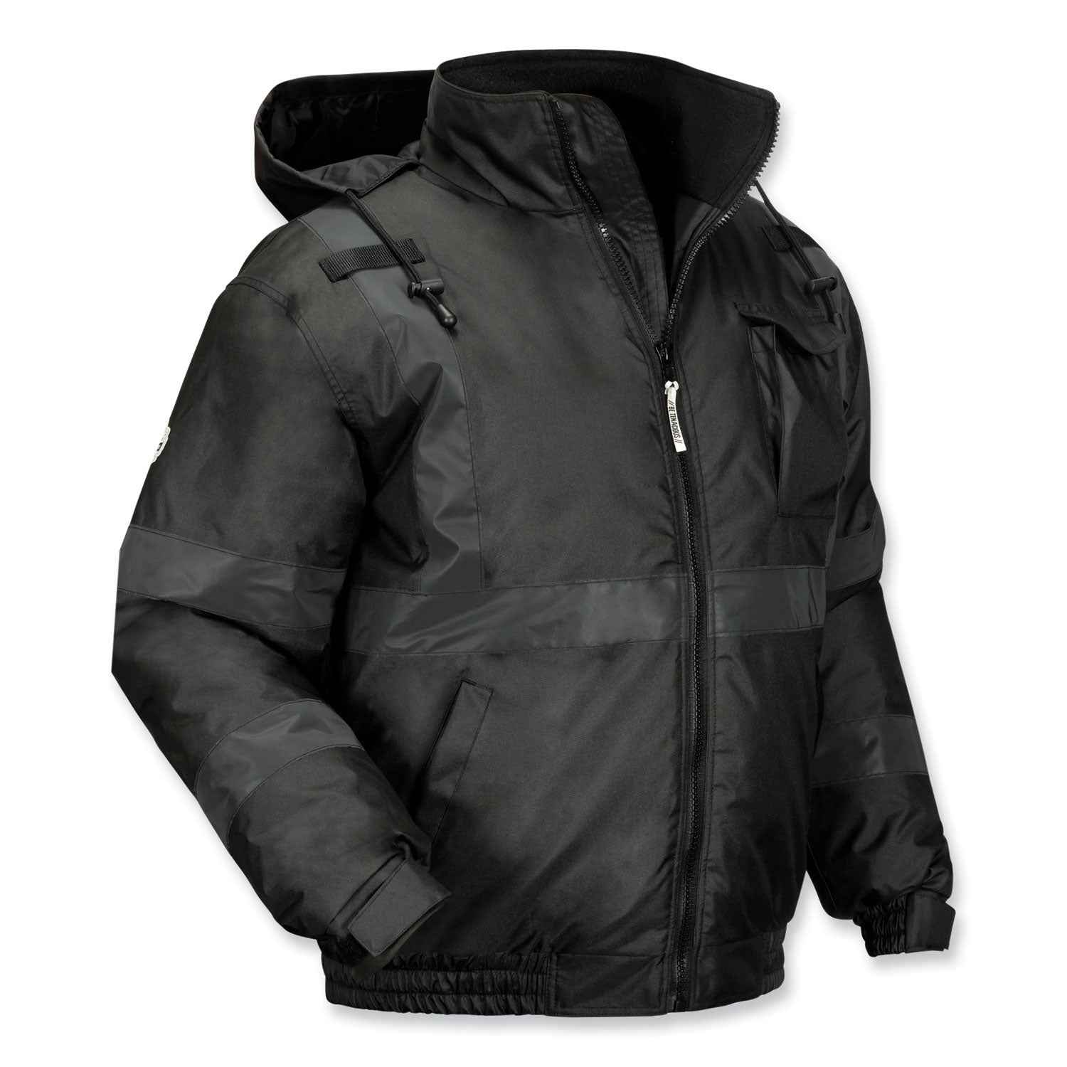 ergodyne® GloWear 8377EV Non-Certified Hi-Vis Quilted Bomber Jacket, Black, Large