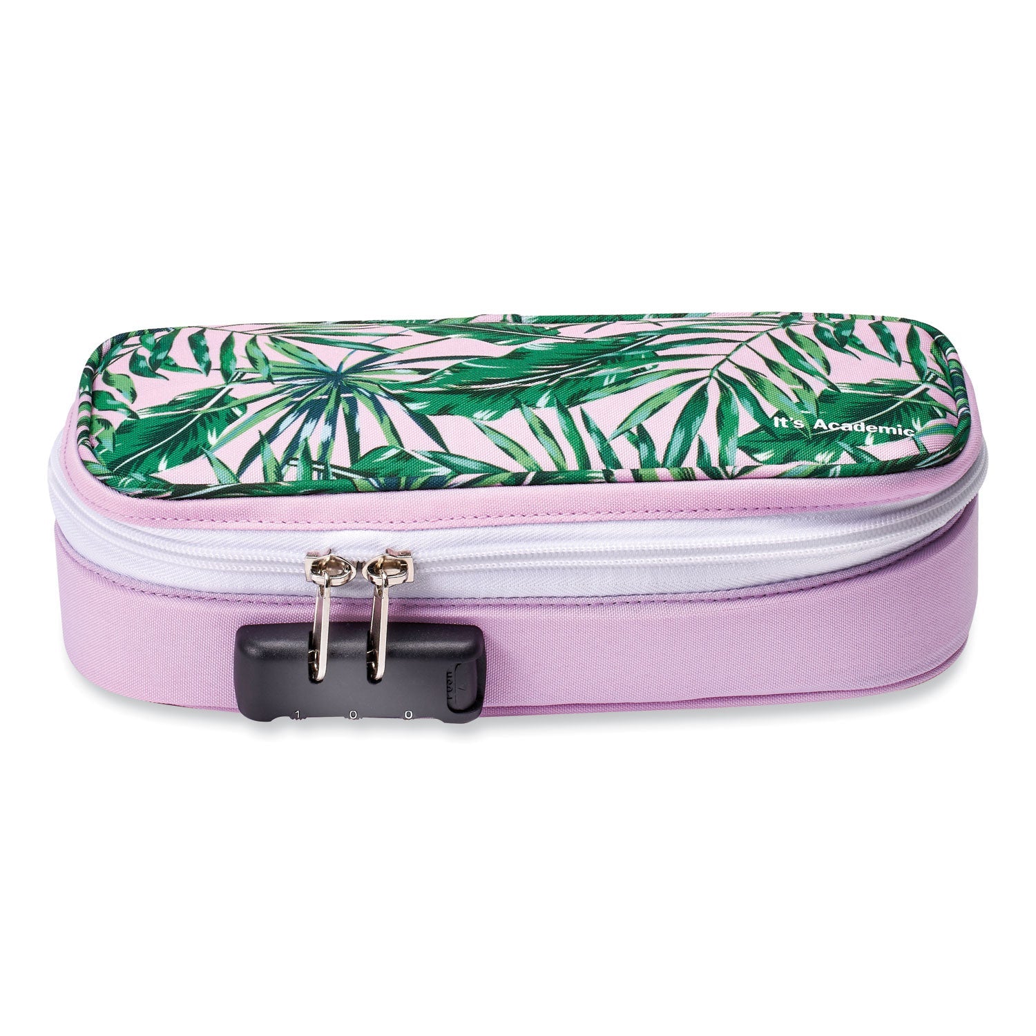 Bostitch® It's Academic Locking Pencil Case, 2 Compartments, 4.75" x 2.5" x 2.5", Assorted Colors, 2/Pack