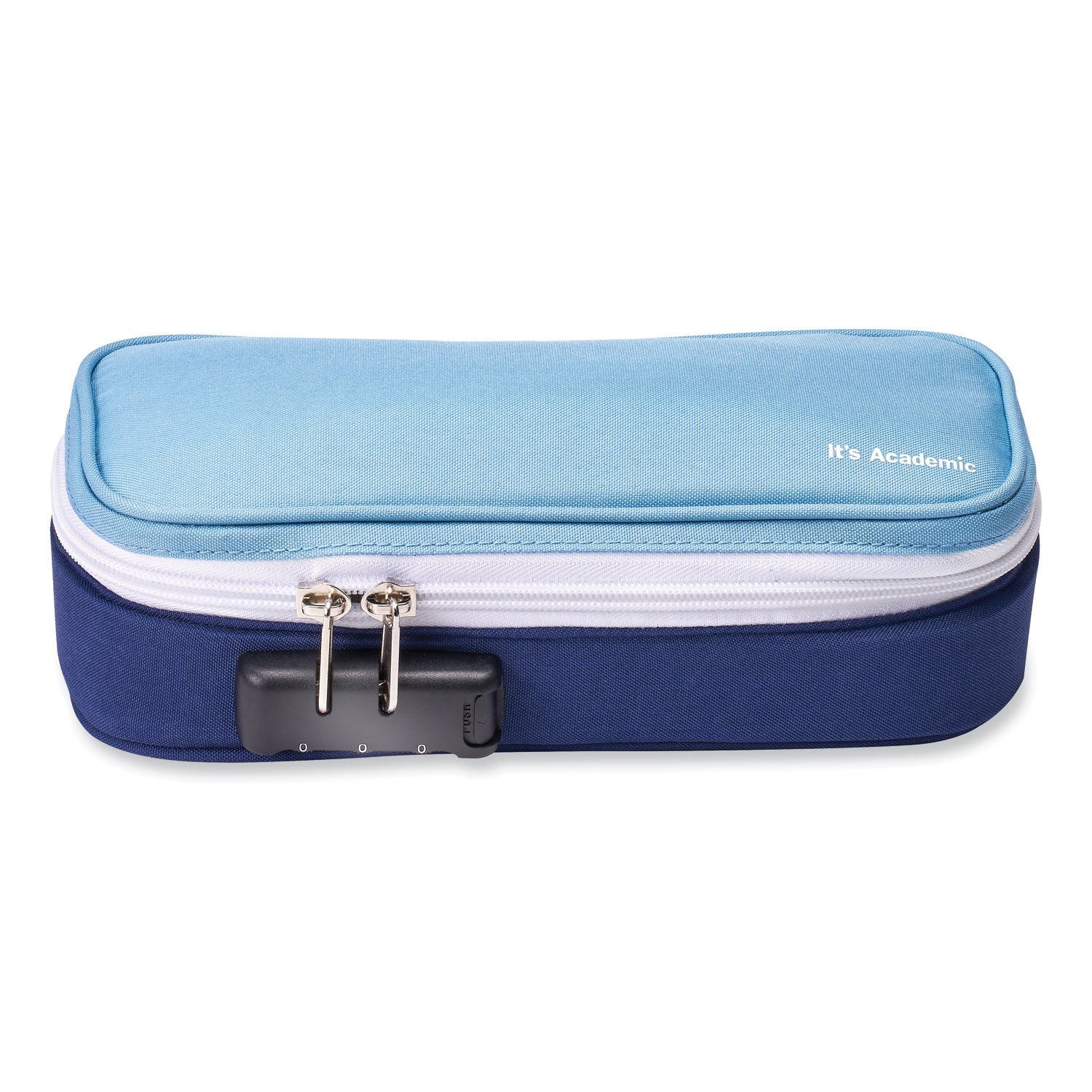 Bostitch® It's Academic Locking Pencil Case, 2 Compartments, 4.75" x 2.5" x 2.5", Assorted Colors, 2/Pack