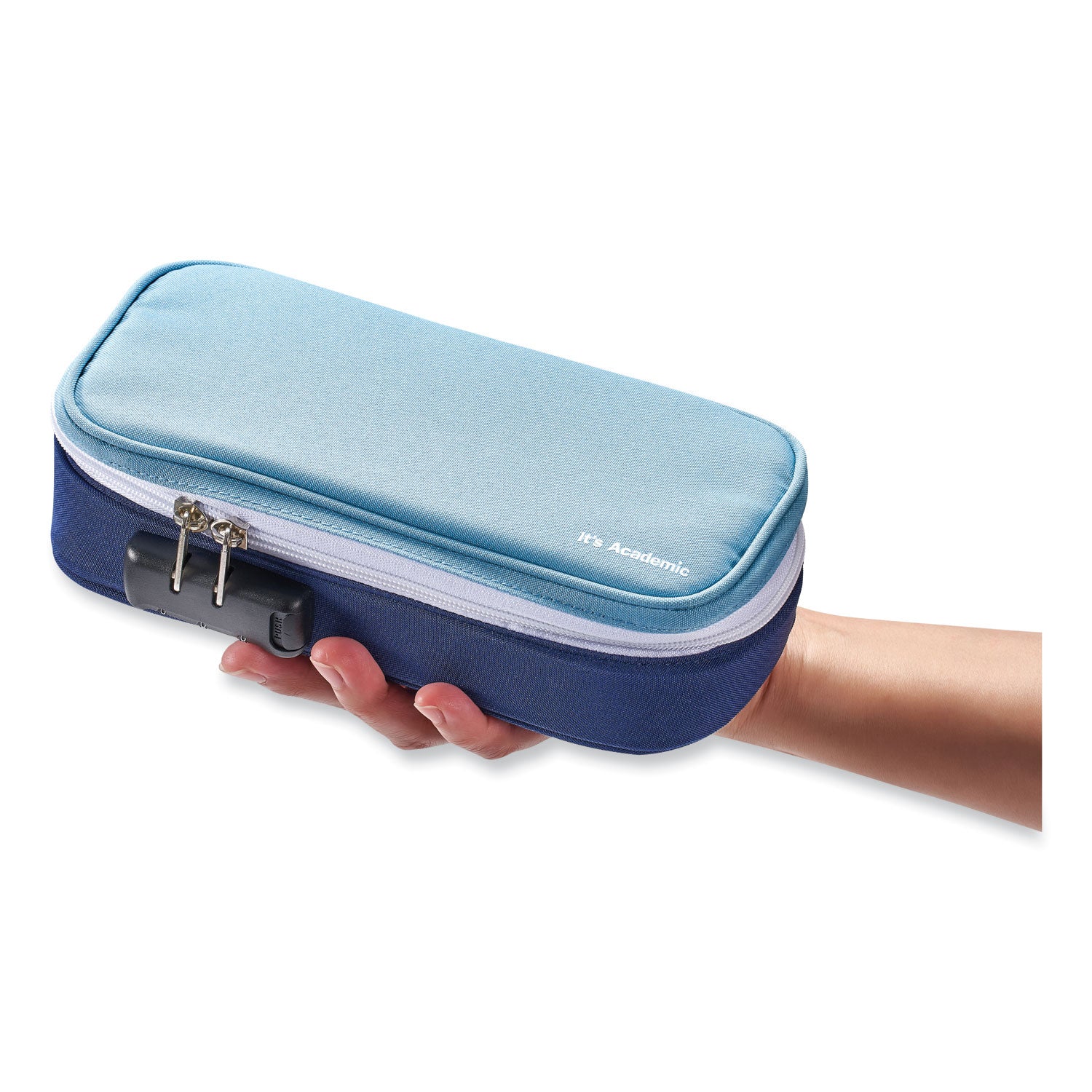 Bostitch® It's Academic Locking Pencil Case, 2 Compartments, 4.75" x 2.5" x 2.5", Assorted Colors, 2/Pack