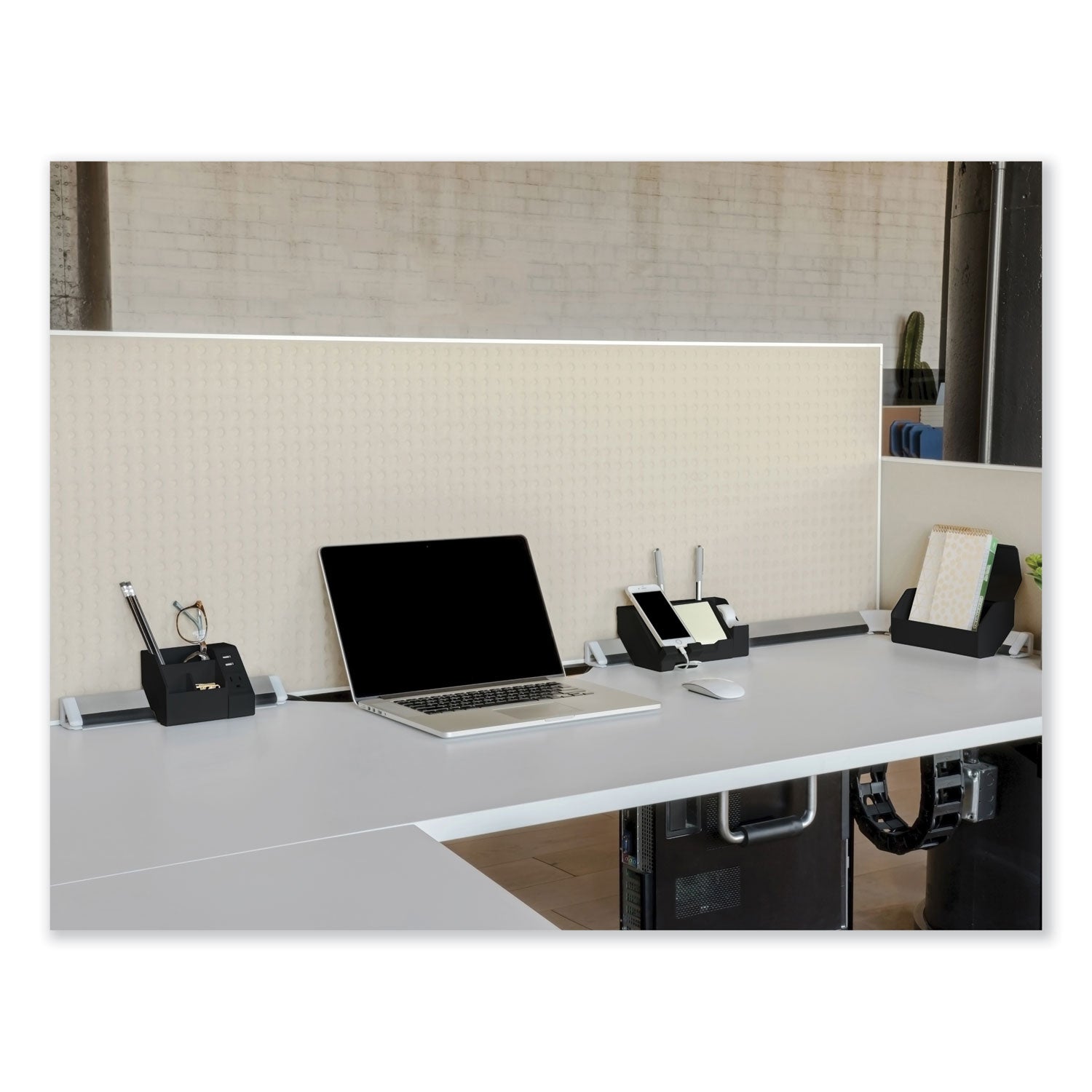 Bostitch® Konnect Desk Organizer and Cable Management 12-Piece Kit, Plastic, Black