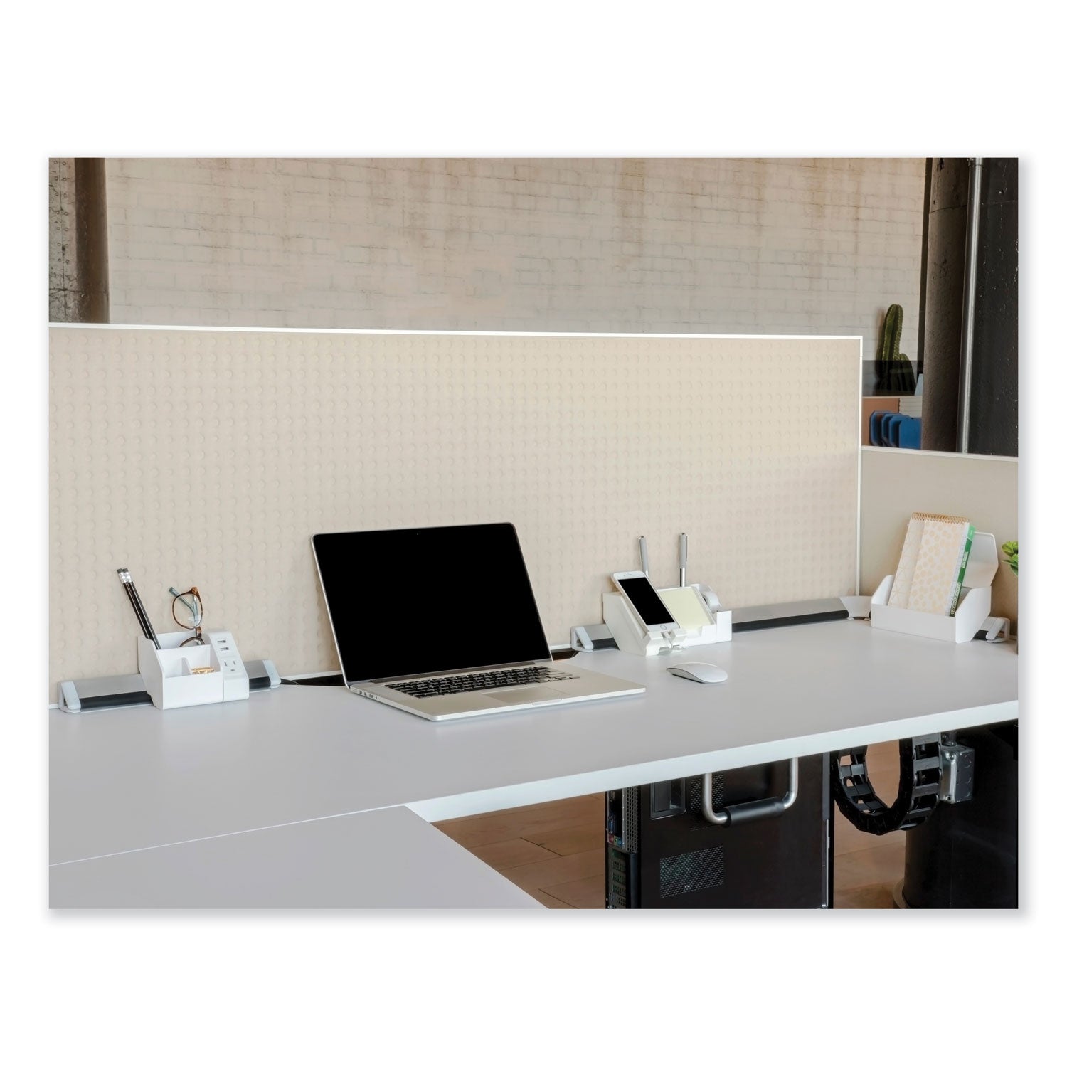 Bostitch® Konnect Desk Organizer and Cable Management 12-Piece Kit, Plastic, White